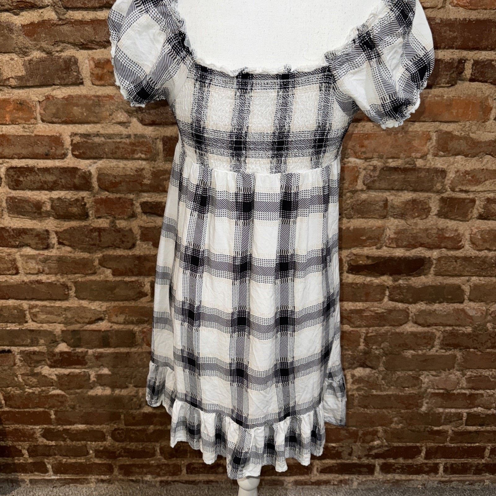 Almost Famous Almost Famous BabyDoll Dress Y2K Flirty Milkmaid Sz M Plaid Size M / US 6-8 / IT 42-44 - 6 Thumbnail