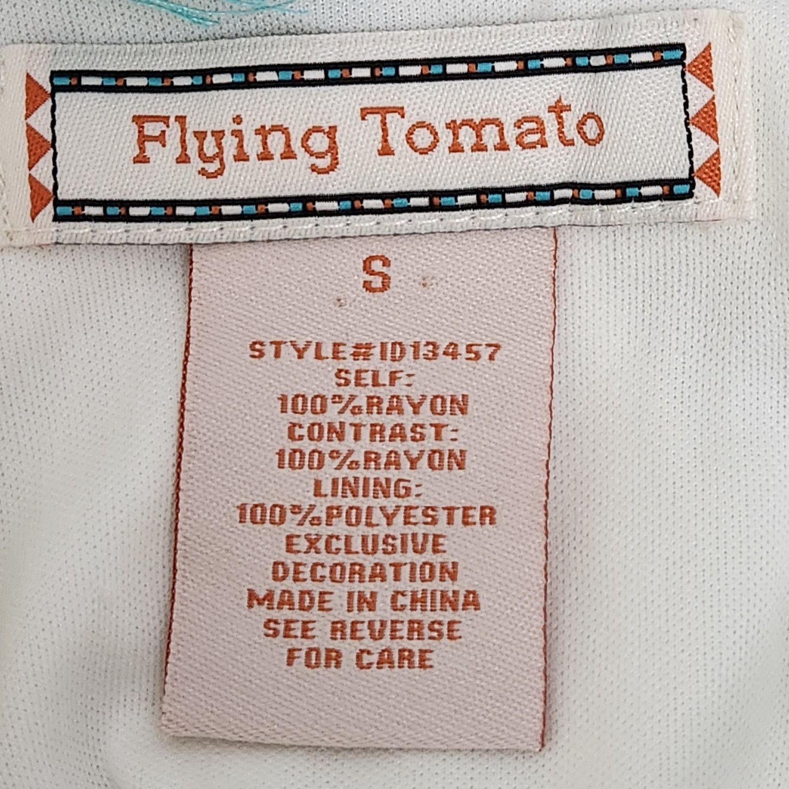 Other Flying Tomato Cream Teal Aztec Tribal Spaghetti Strap Top S Size S / US 4 / IT 40 - 6 Thumbnail