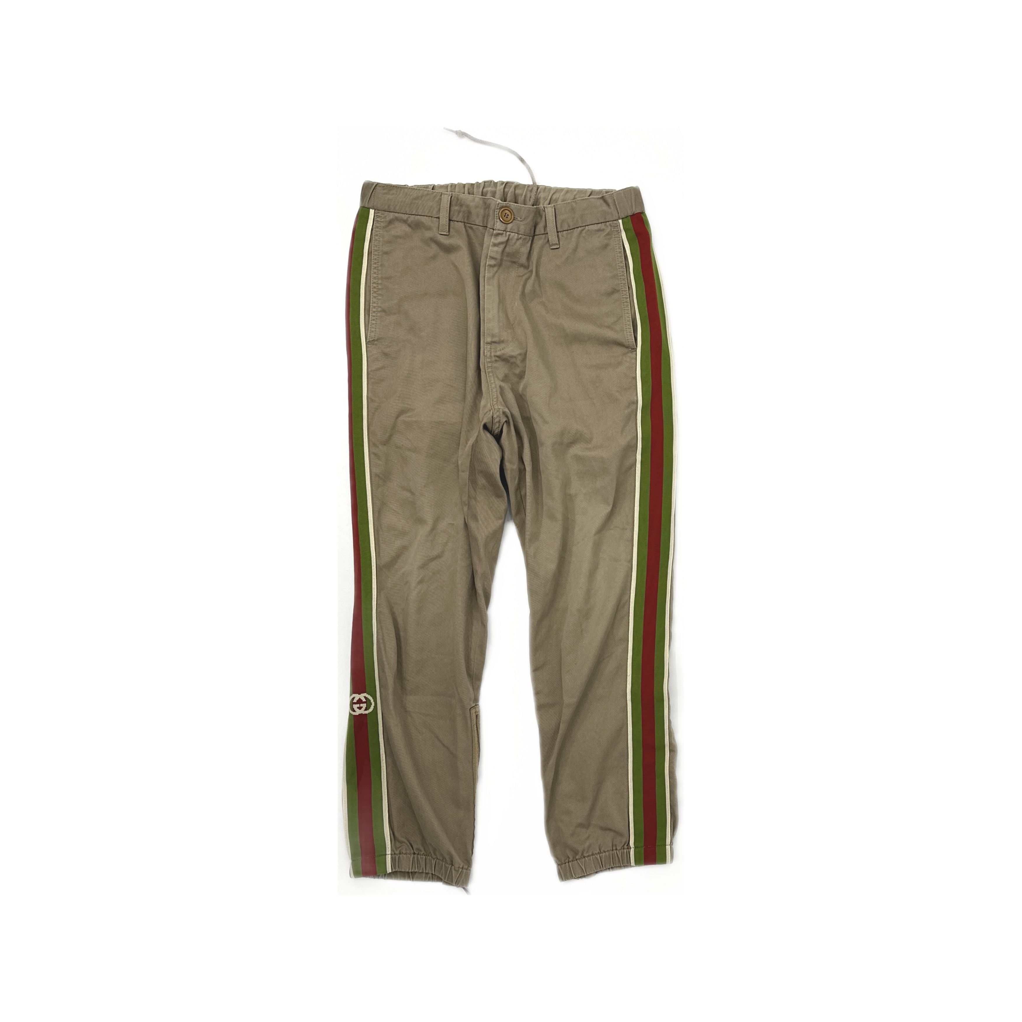 Gucci GUCCI Pants Wool Cropped Trousers Side Stripes Logo Black