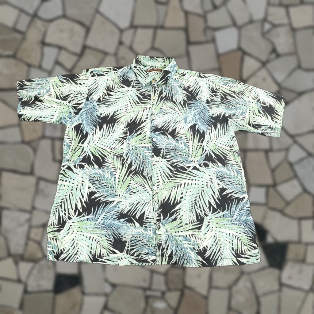 Tori Richard Tori Richard Shirt Mens Medium Hawaiian Palm Leaves Cotton Lawn Short Sleeve Aloha Beach Tropical Button-Up Mens Size US M / EU 48-50 / 2 - 1 Thumbnail
