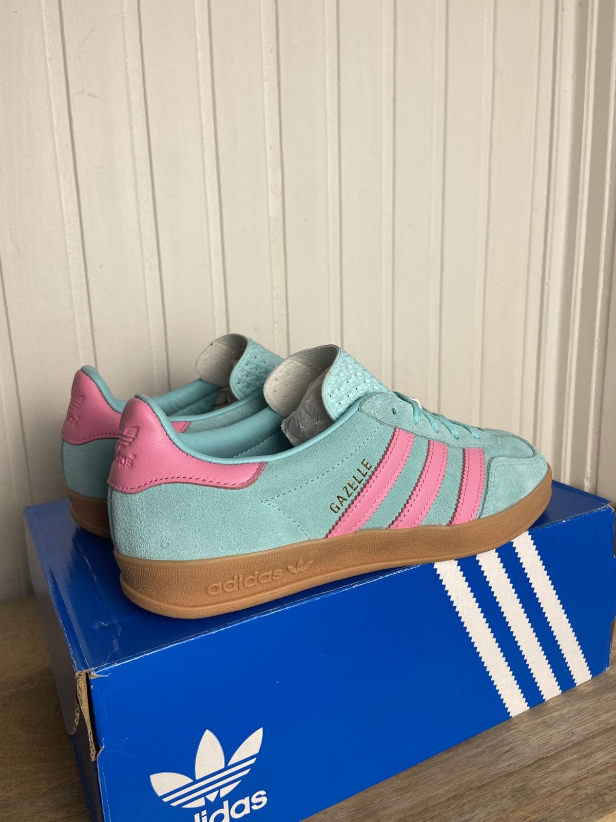 Adidas New rare adidas Gazelle Indoor "Aqua Pink" size 8US Size US 8 / IT 38 - 5 Thumbnail