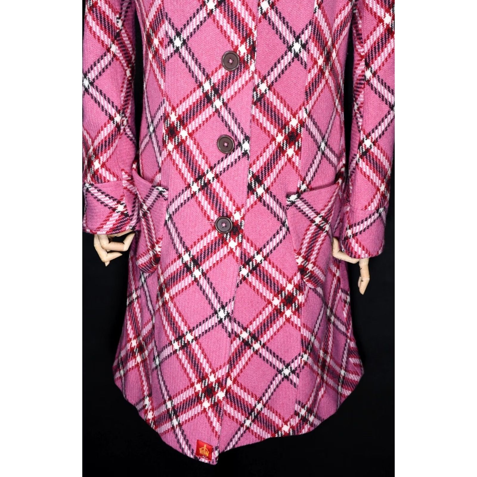 Pinko Ness Tweed Wool Pink Coat Women's US 12 Coat Wool Pink Ness Tweed Plaid 100% Wool Vintage No Size 12 Regular Women Fashion Coat Size XL / US 12-14 / IT 48-50 - 6 Thumbnail