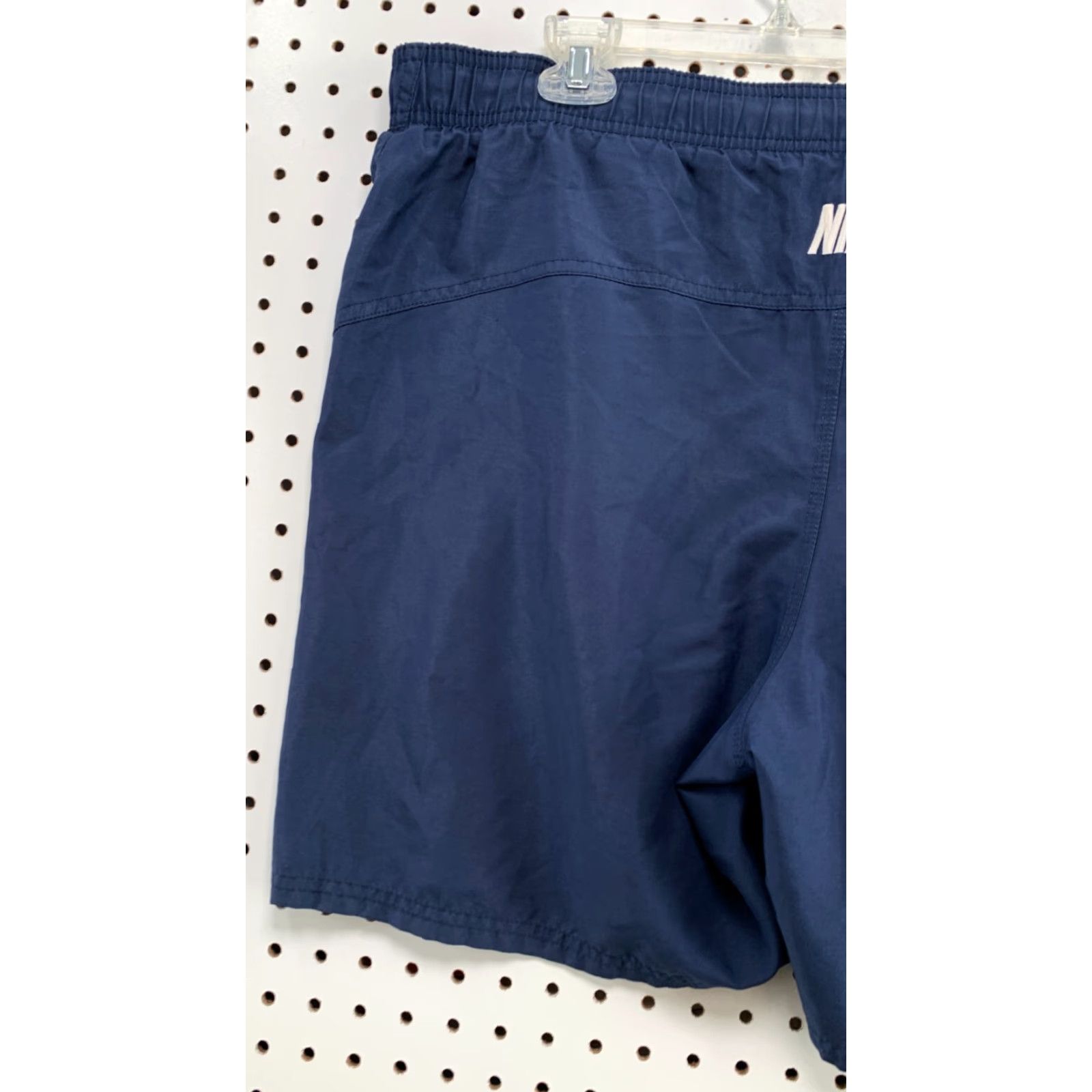Nike Vintage Nike Shorts Navy Blue White Emrborider Spell Out Swoosh Mens 2XL 37x7 Size US 39 - 6 Thumbnail