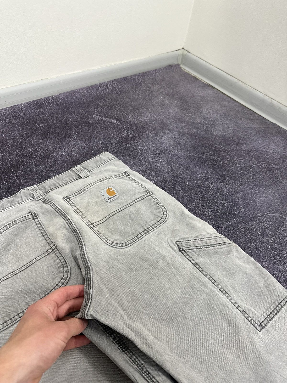 Carhartt Vintage Carhartt Faded Grey American Baggy USA Work Pants Size US 32 / EU 48 - 8 Thumbnail