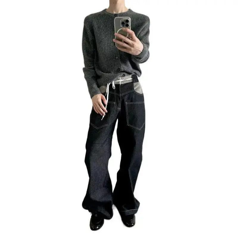 Japanese Brand Retro straight tube micro flared patchwork jeans Size US 32 / EU 48 - 4 Thumbnail