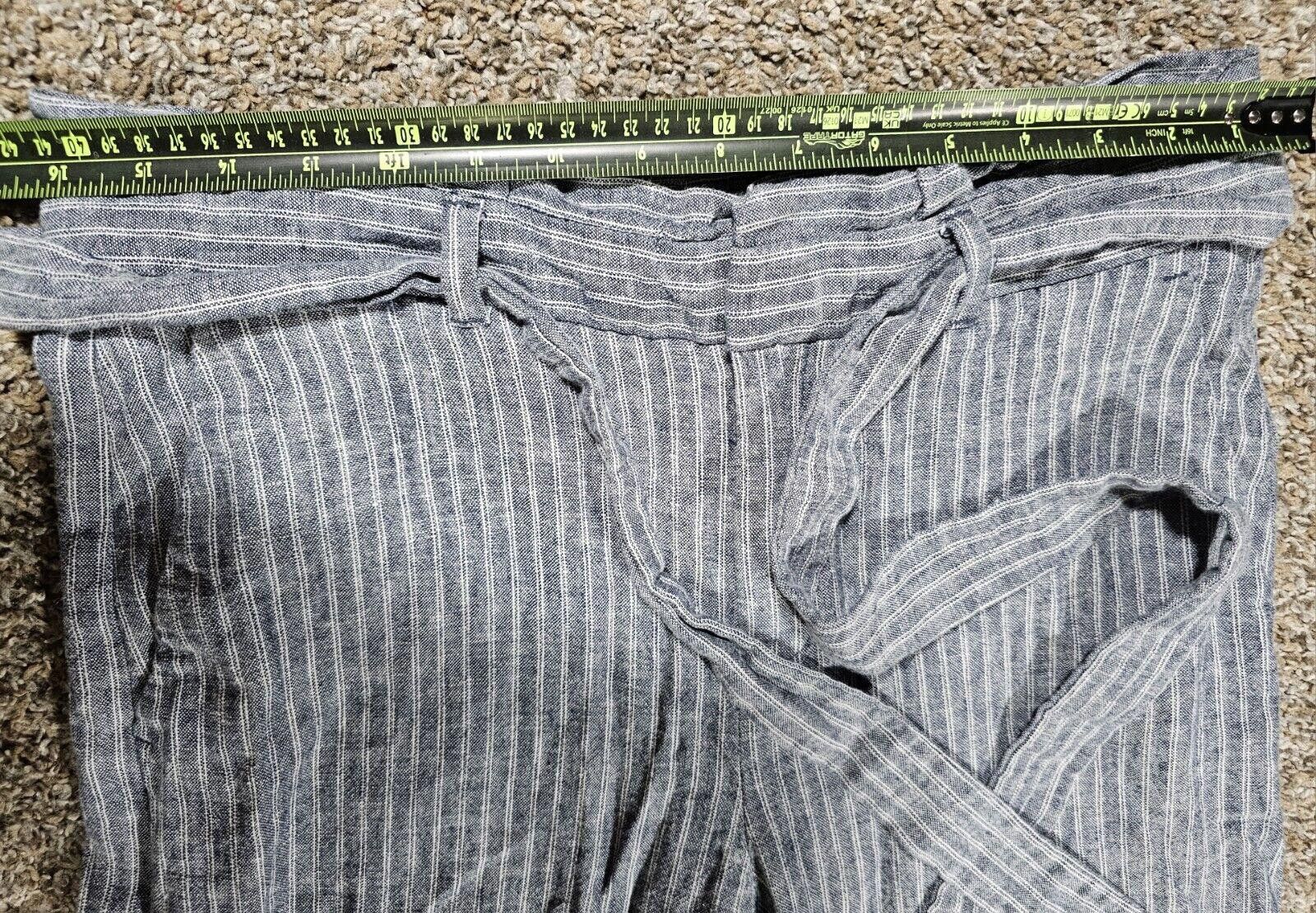 Banana Republic Banana Republic Tie Waist Pape Blue CMB pants 6 Linen Blend Size 28" / US 6 / IT 42 - 6 Thumbnail