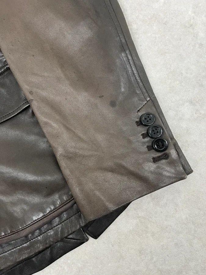 Emporio Armani FW2008 Emporio Armani Faded Brown Leather Blazer Jacket Size 44R - 10 Thumbnail