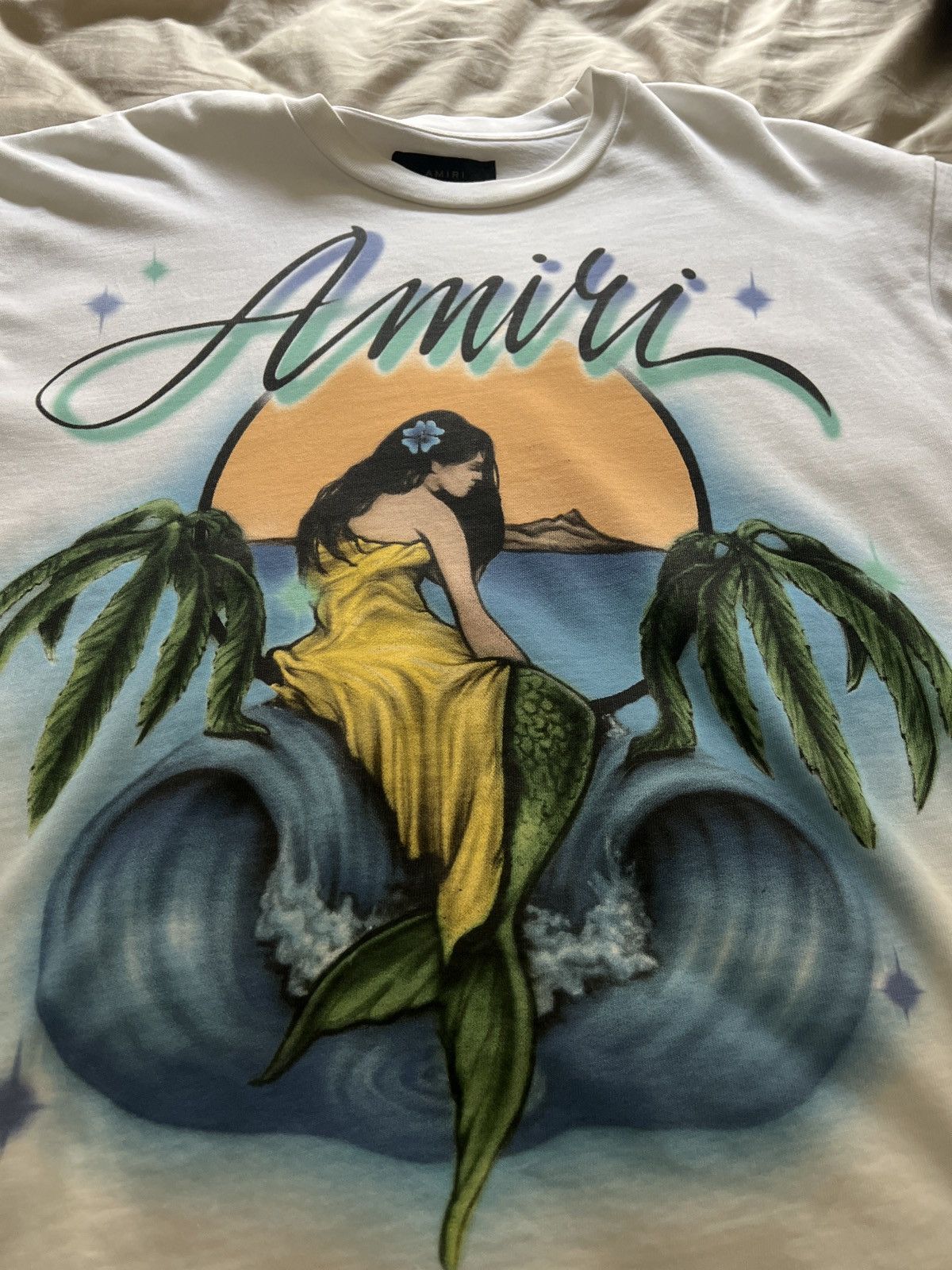 専用‼️ AMIRI MERMAID Amiri AMIRI MERMAID AIRBRUSH T SHIRT | Grailed