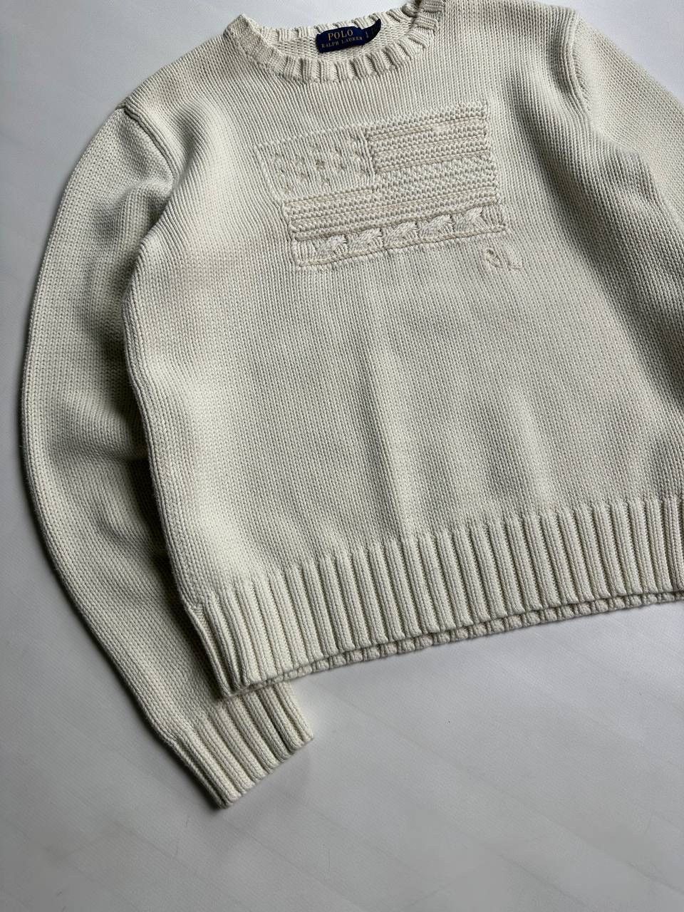 Polo Ralph Lauren Polo Ralph Lauren Cable Knite American Flag Sweater Size S / US 4 / IT 40 - 2 Thumbnail