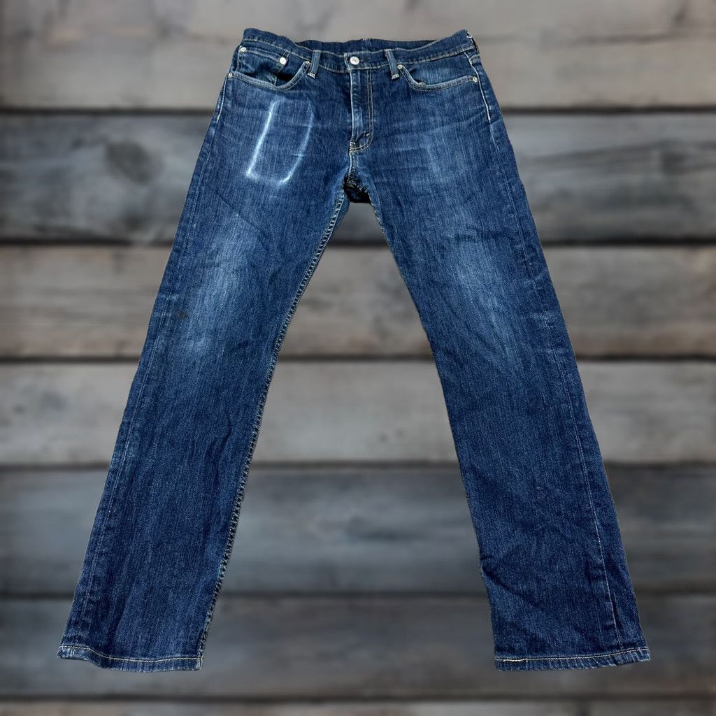 Levi's Levi's 513 Jeans Mens 32x30 Blue Slim Straight Denim Dark Wash Stretch 5-Pocket Zipper Logo Modern Regular Age 32in Inseam 30in Mens Size US 32 / EU 48 - 1 Thumbnail
