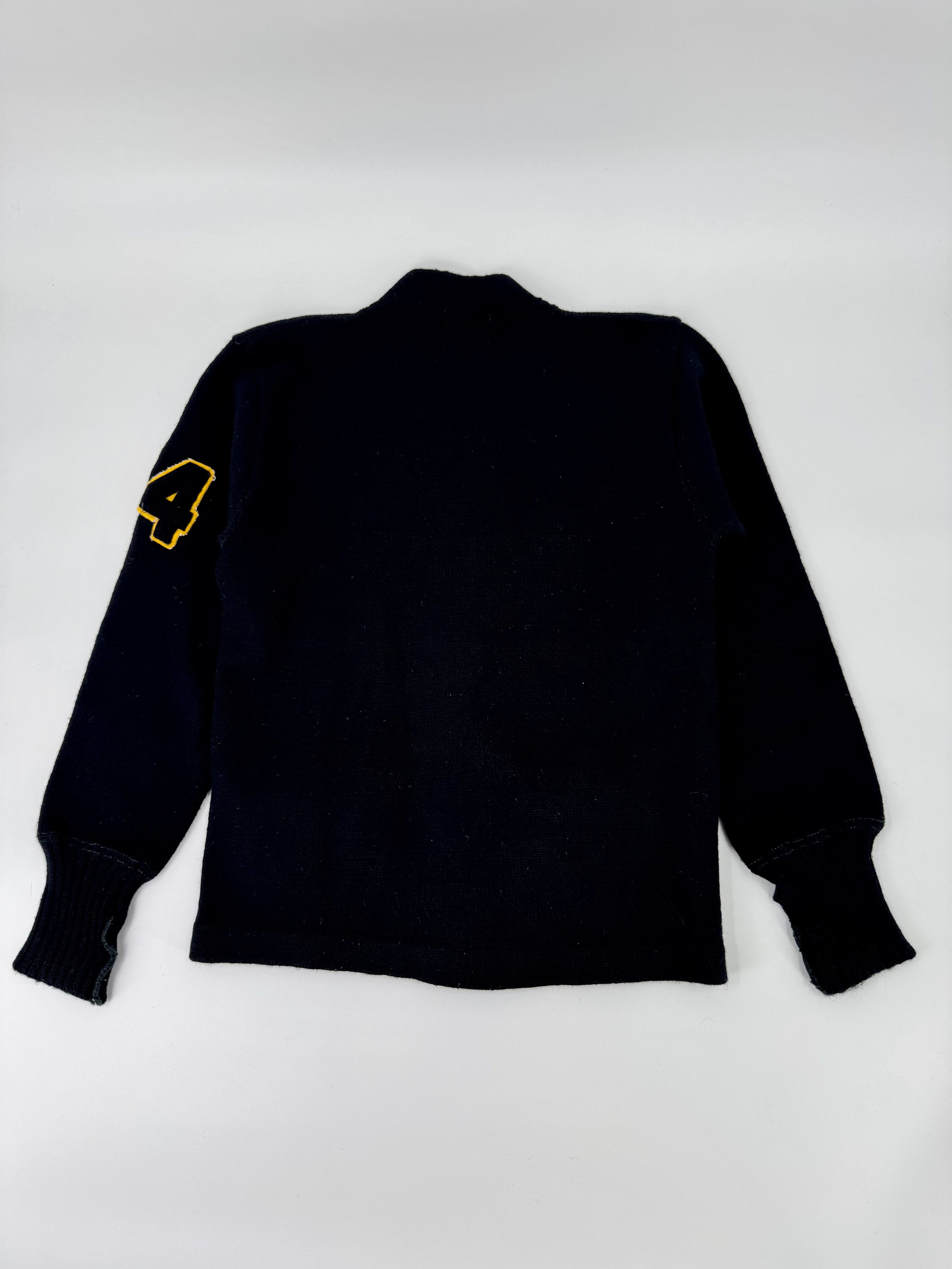 Other Vintage Black Wool College Cardigan Sweater 1960s 50s 60s Size US S / EU 44-46 / 1 - 4 Thumbnail