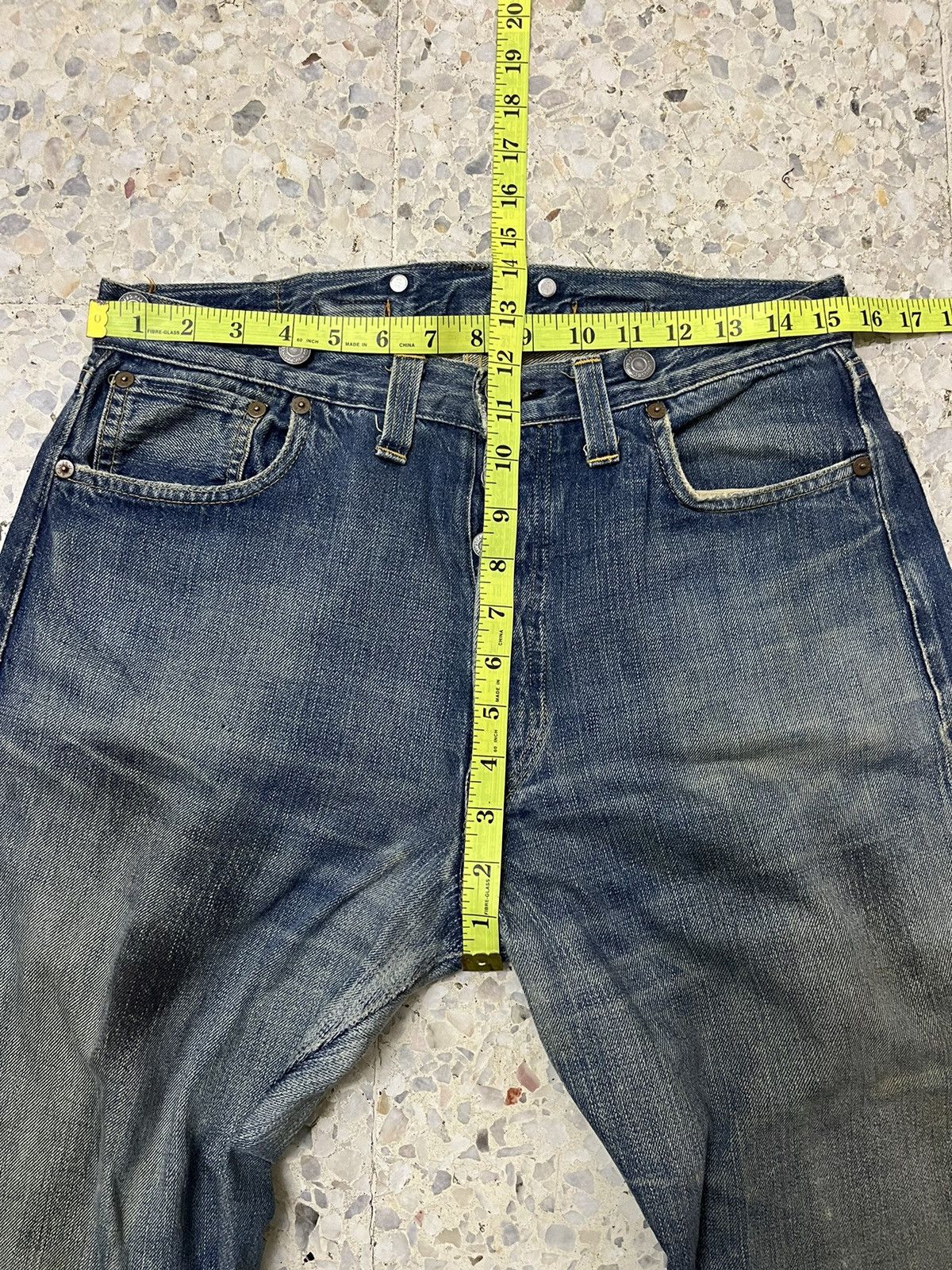 Levi's Vintage Clothing Distress Levi’s 501xx selvedge denim Size US 31 - 16 Thumbnail
