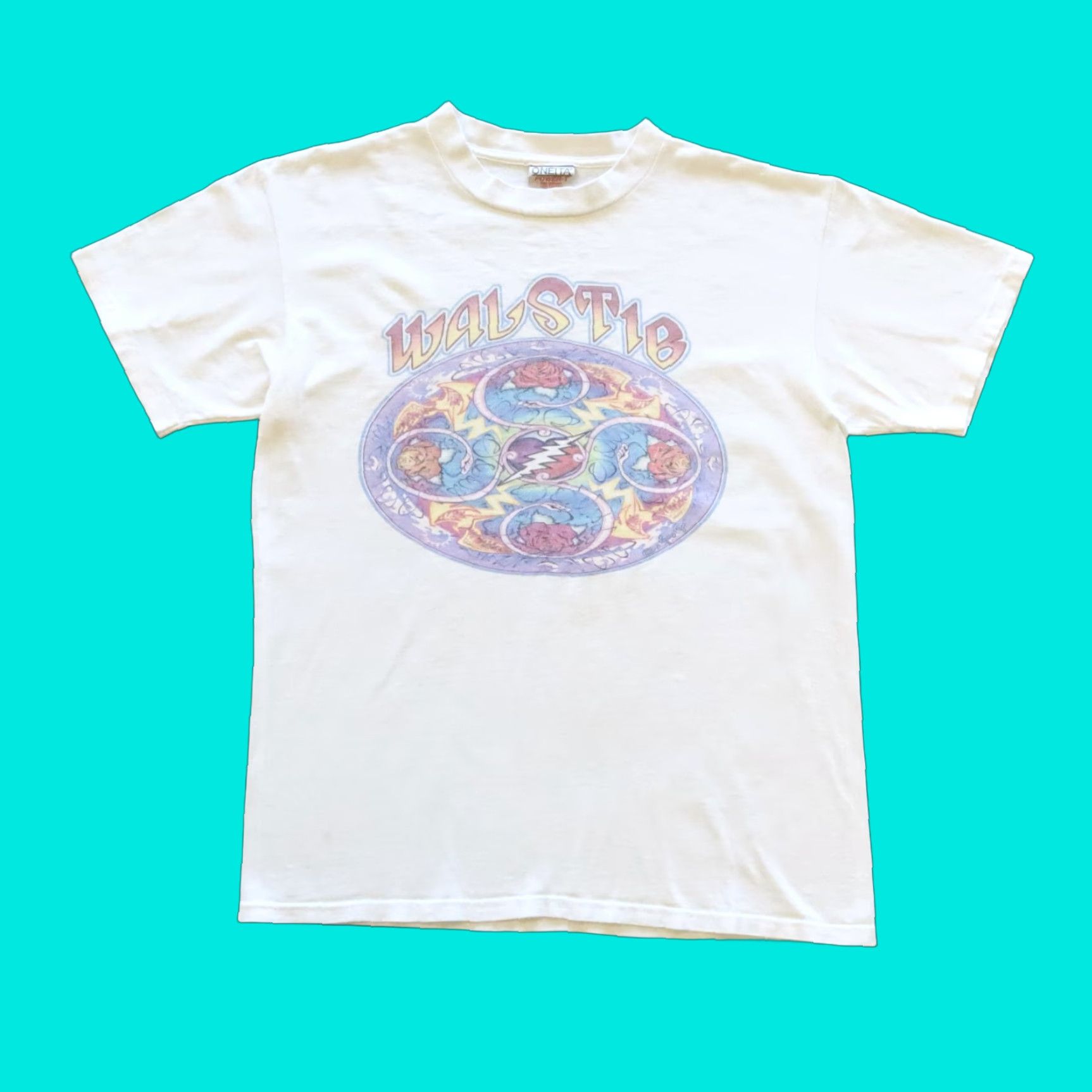 Vintage VINTAGE Grateful Dead WALSTIB Tshirt M Tee Shirt White Men XS? Size US M / EU 48-50 / 2 - 1 Thumbnail