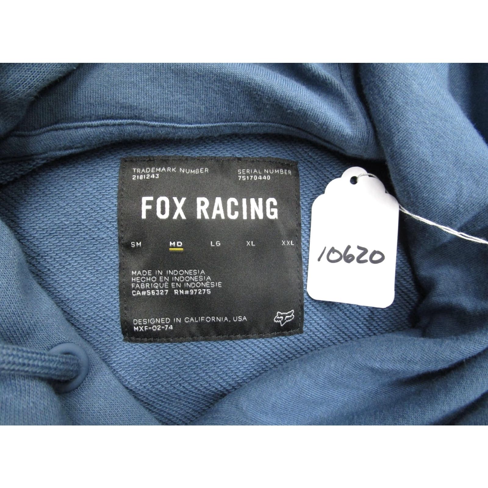 Fox Racing Fox Hoodie Men Medium Blue Graphic Print Pullover Sweatshirt Knit Logo All Seasons Hooded Pockets M Mens Size US M / EU 48-50 / 2 - 8 Thumbnail