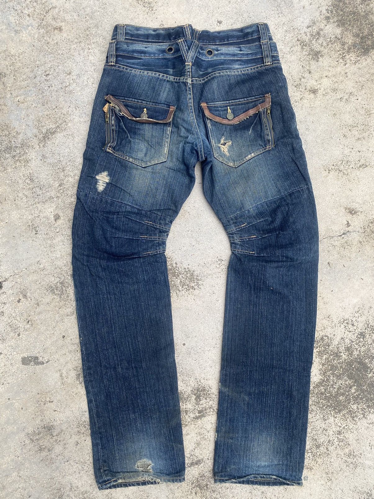 If Six Was Nine × Japanese Brand × PPFM PPFM Double Waist Zipper Clawmark Denim Jeans Size US 31 - 14 Thumbnail