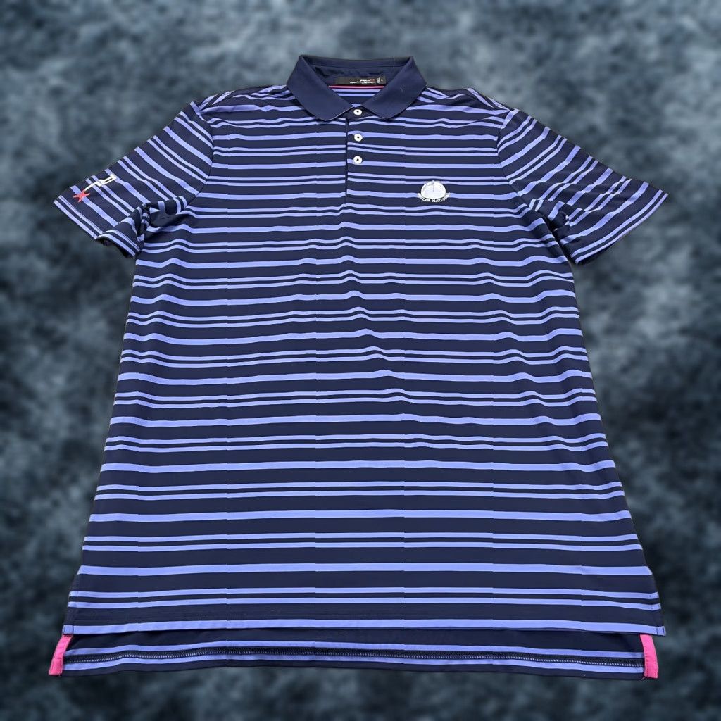 RLX Ralph Lauren RLX Ralph Lauren Polo Shirt Mens Large Blue Logo Golf Stretch Polo Shirt - RLX Polo Golf Shirt Mens L Blue Logo Stretch Size US L / EU 52-54 / 3 - 1 Thumbnail