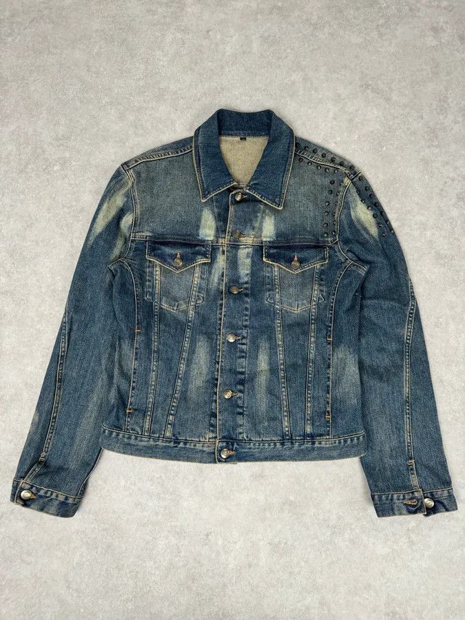 Roberto Cavalli 2000s Cavalli Blue Studded Denim Jacket Size US M / EU 48-50 / 2 - 1 Thumbnail