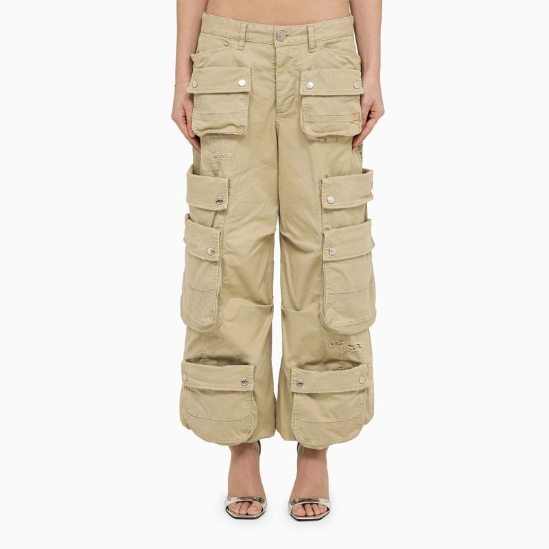 image of Dsquared2 Beige Multi-Pocket Cargo Trousers, Women's (Size 26)