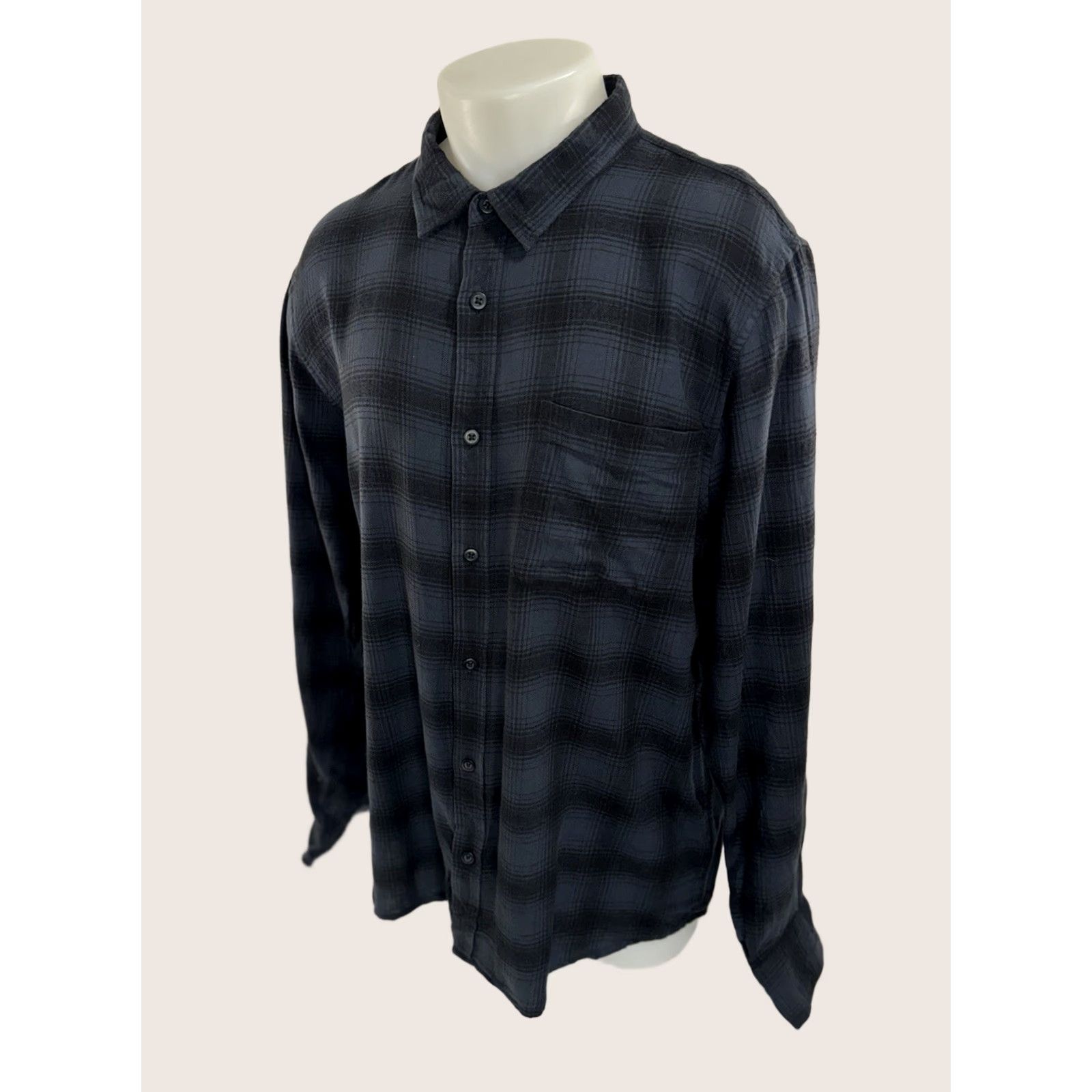 Buck Mason Buck Mason Plaid Lightweight Flannel XL Shirt Mens Button-Up Long Sleeve Blue Size US XL / EU 56 / 4 - 1 Thumbnail