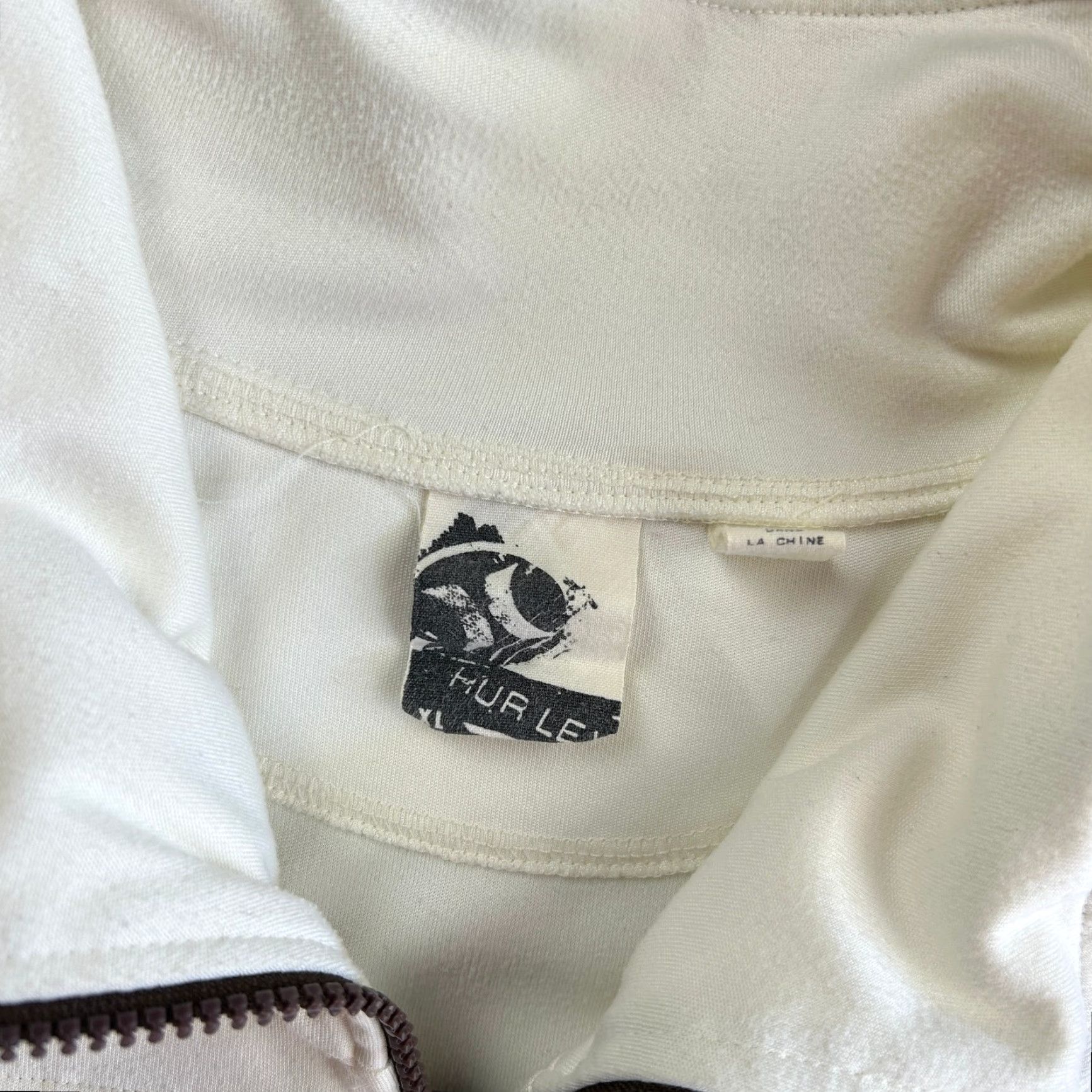 Hurley VINTAGE Hurley Track Jacket Full Zip White Brown Stripe XL Surf Skater Rave Men Size US XL / EU 56 / 4 - 4 Thumbnail