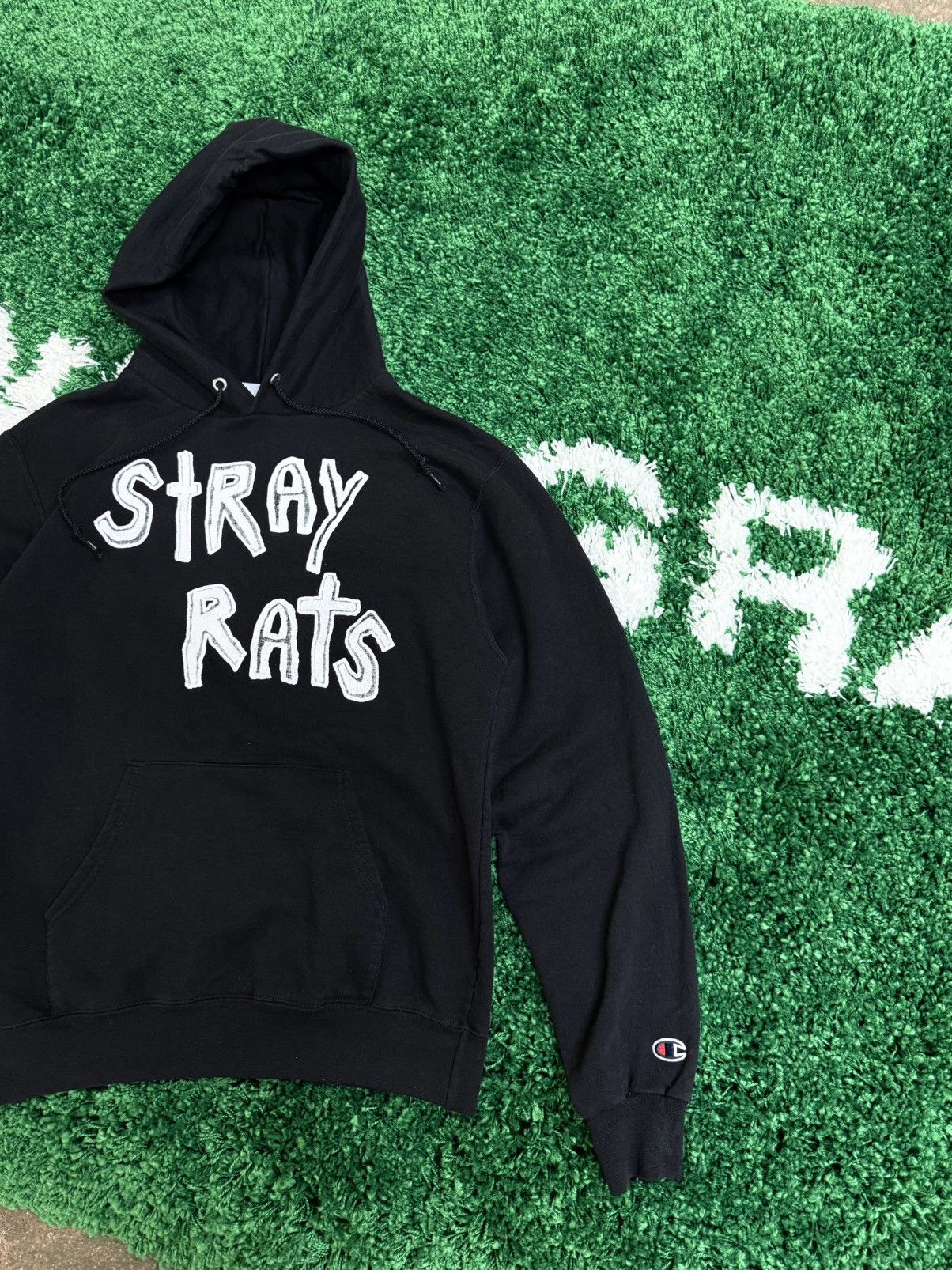 Champion × Stray Rats Stray Rats x Champion Logo Hoodie Black / Whtie Medium Size US M / EU 48-50 / 2 - 2 Thumbnail