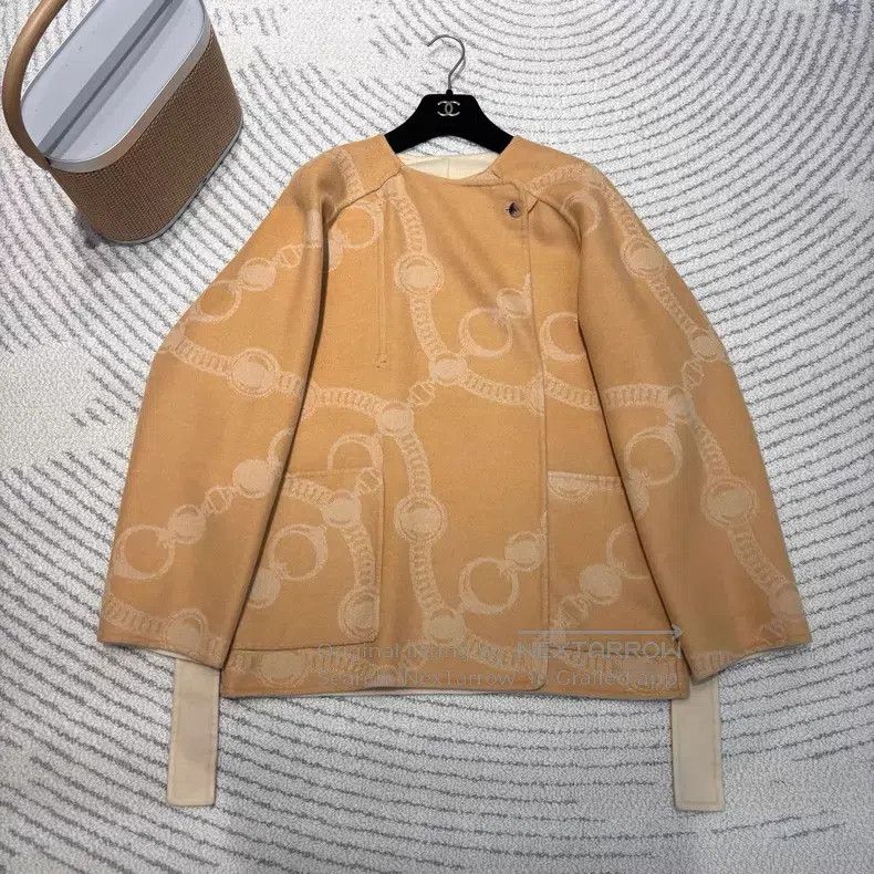 Hermes Hermes Solid color casual single-breasted round neck cashm Size XS / US 0-2 / IT 36-38 - 3 Thumbnail