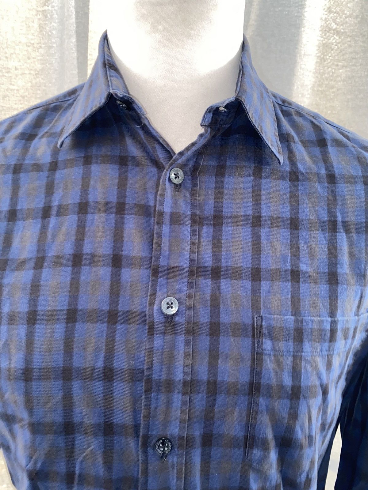 Aquascutum Aquascutum - Shirt - Checked Blue, Black & Grey - Small Size US S / EU 44-46 / 1 - 2 Thumbnail