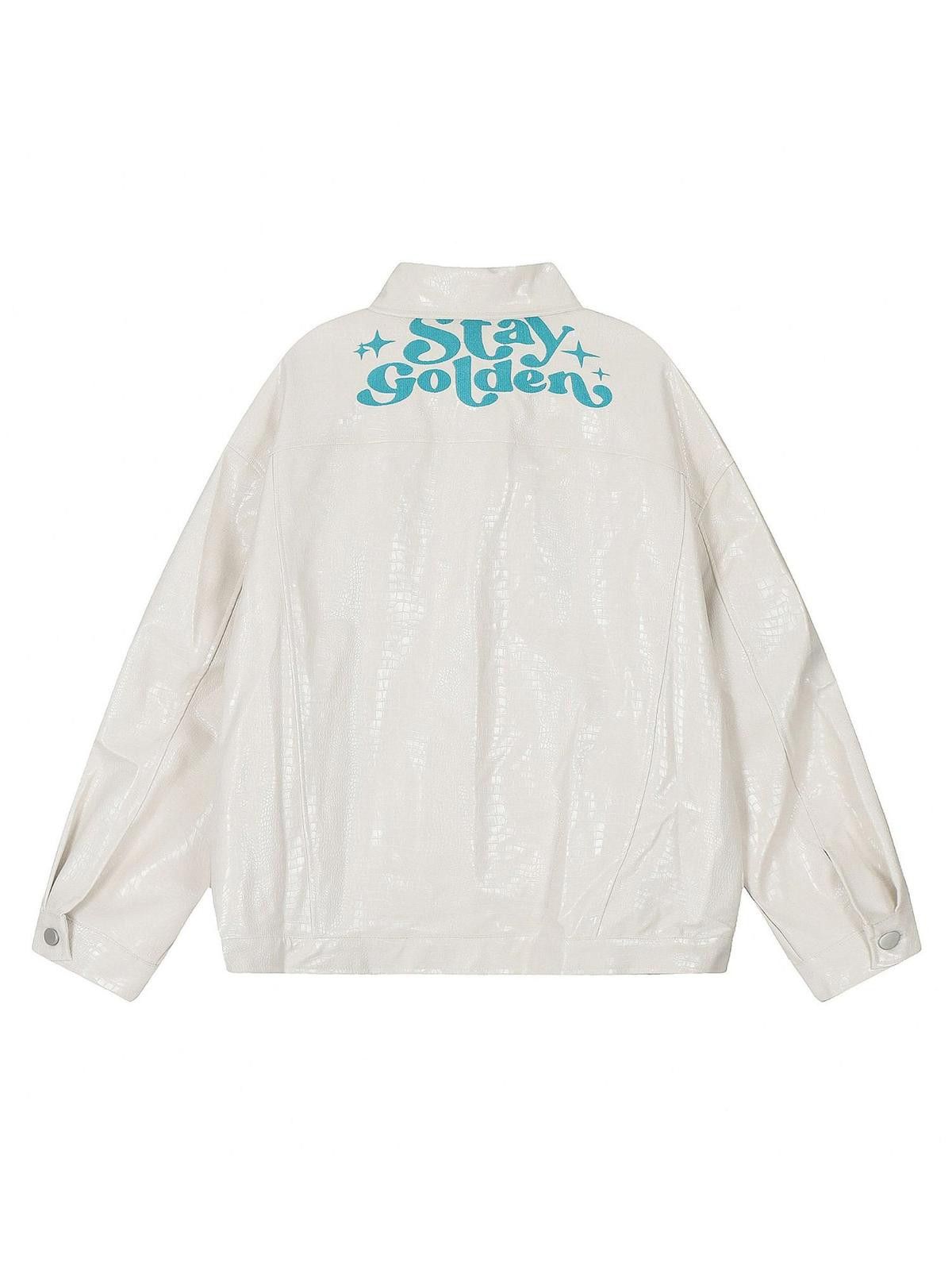 Japanese Brand Stay Golden Embroidered PU Leather Jacket Size M / US 6-8 / IT 42-44 - 4 Thumbnail