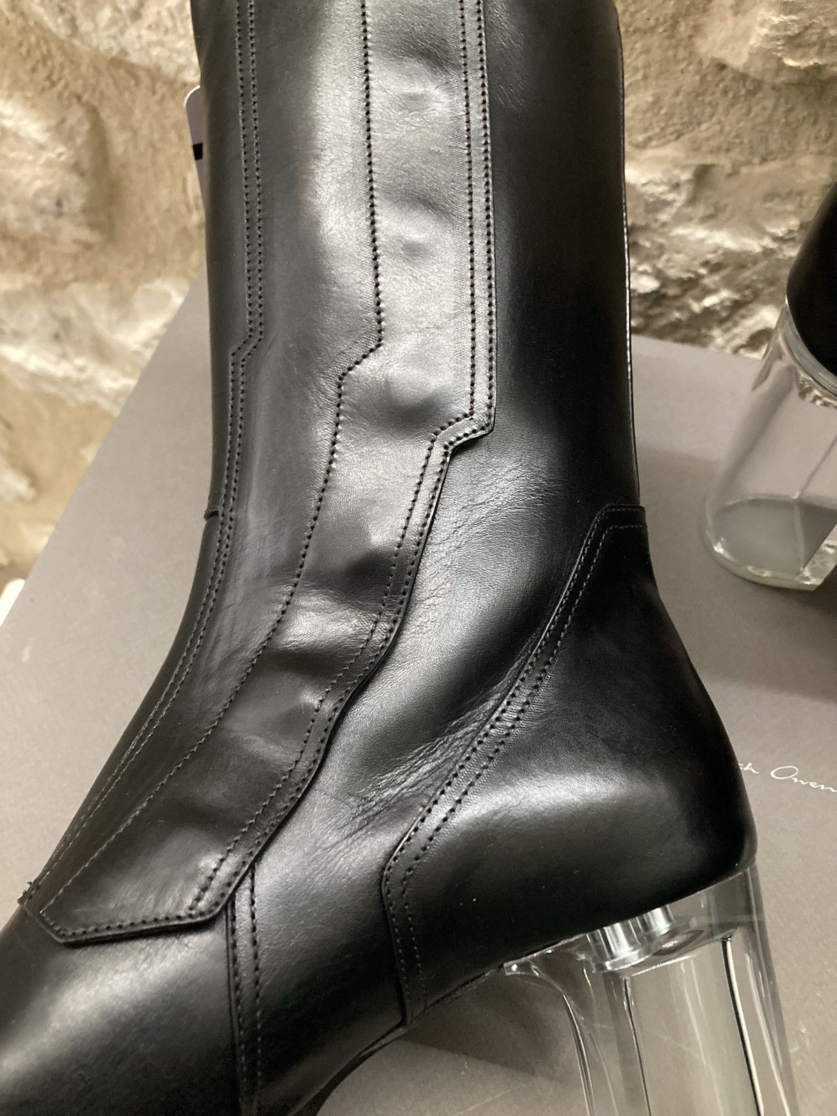 Kissブーツ41 FOGPOCKET BEVELED PLATFORMS Fogpocket Beveled Kiss Boot in Black/Clear – SVRN