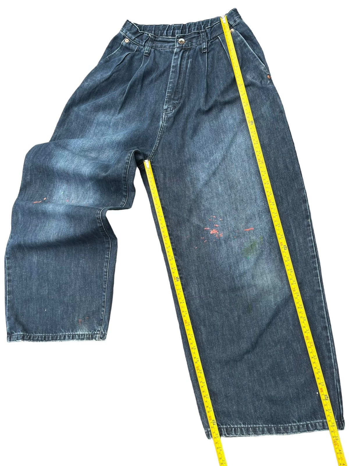Other Vintage Jnco Style Paint Splattered Navy Washed Baggy Jeans Size 24" / US 00 / IT 34 - 10 Thumbnail
