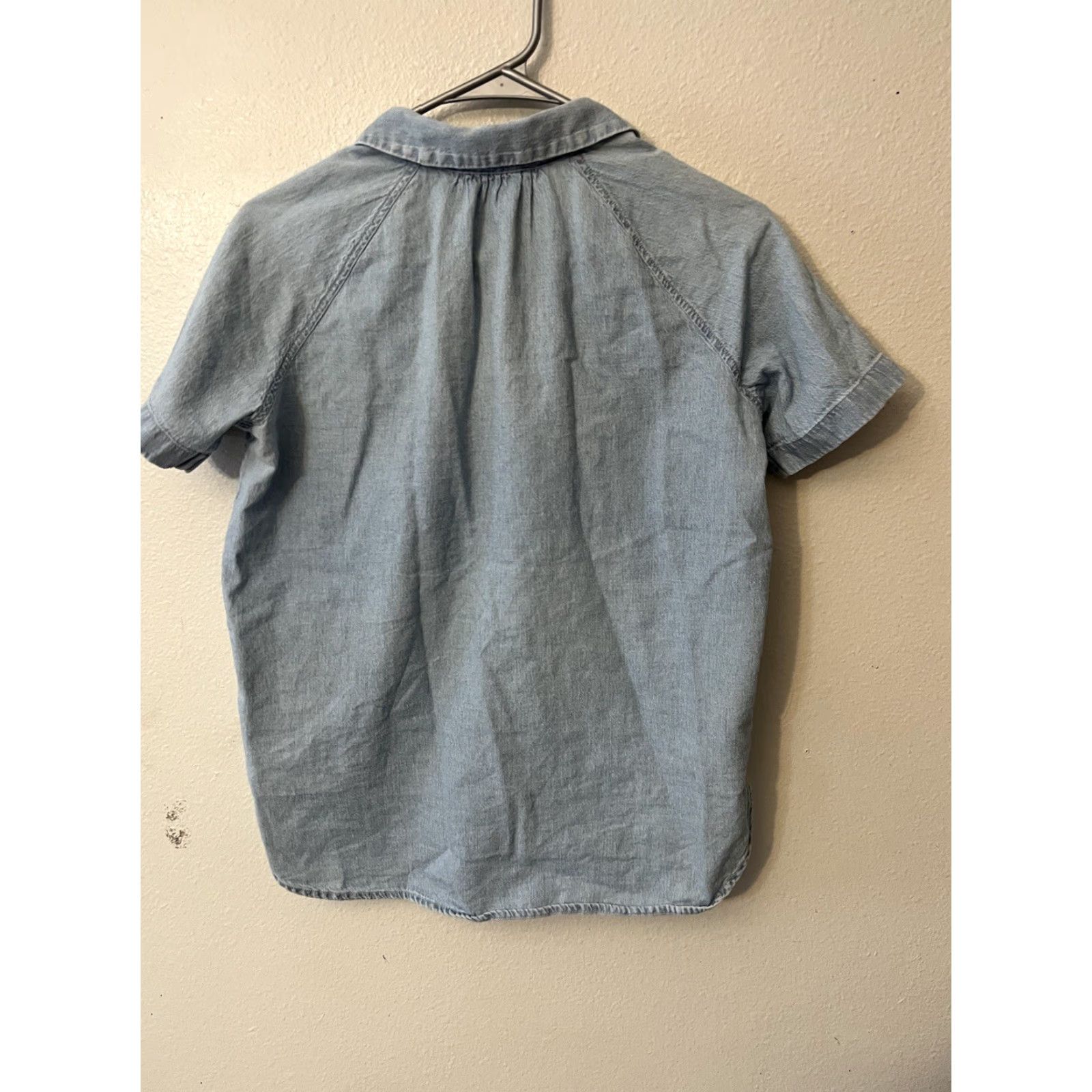 Madewell VINTAGE Madewell Blouse Shirt 2XS Women Blue Denim Collared Short Sleeve Womens Size XXS / US 00 / IT 34 - 3 Thumbnail