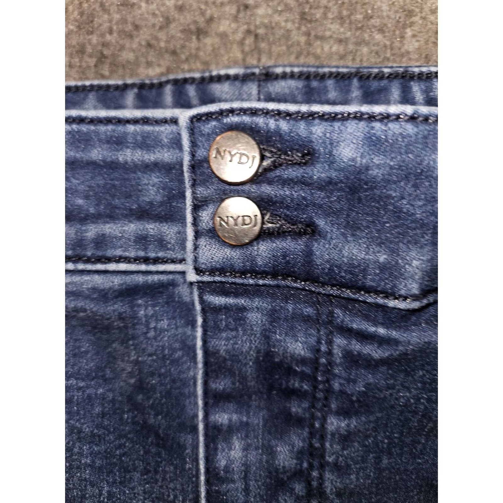 NYDJ NYDJ Marilyn Straight Women's 20WP High Rise Blue Denim Jeans City Preppy Slimming Stretch Pockets Logo Zipper Button 28in Inseam XS? Size ONE SIZE - 7 Thumbnail