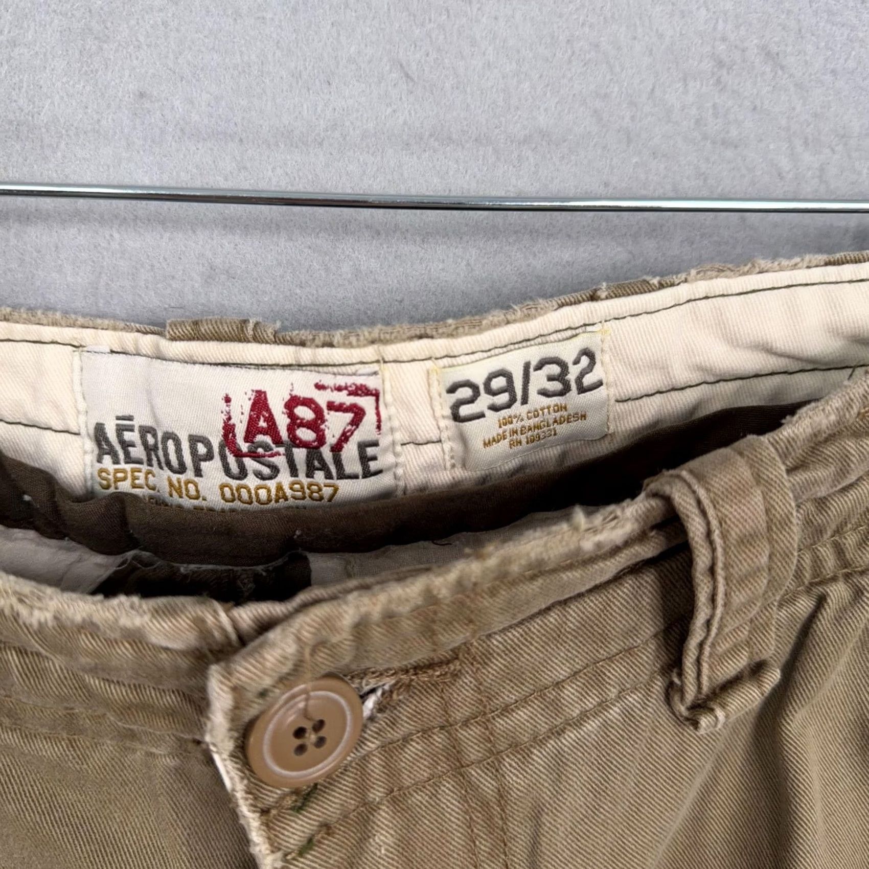 Aeropostale Vintage Aeropostale Pants Mens 29x32 Brown Cargo Canvas Relaxed Fit Straight Leg Utility Size US 29 - 4 Thumbnail