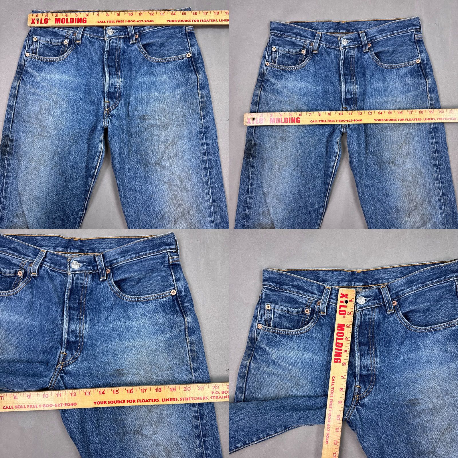 VINTAGE Levi\'s 501 Jeans Mens 32x30 Blue Y2K Pants Thrashed Workwear (Tag33x30)