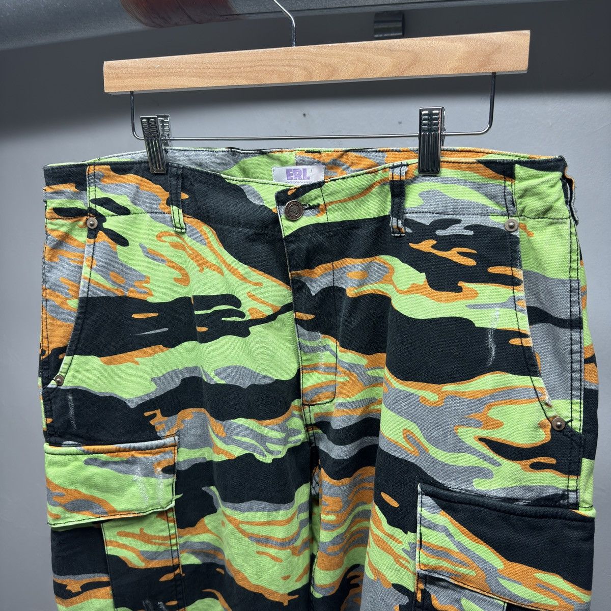 ERL ERL Camo Cargo Pants Faded Distressed Large Size US 36 / EU 52 - 3 Thumbnail