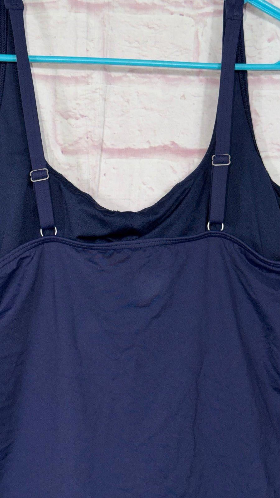 Lands' End Lands' End Square-Neck Underwire Tankini Swimsuit Top 18L Size ONE SIZE - 6 Thumbnail