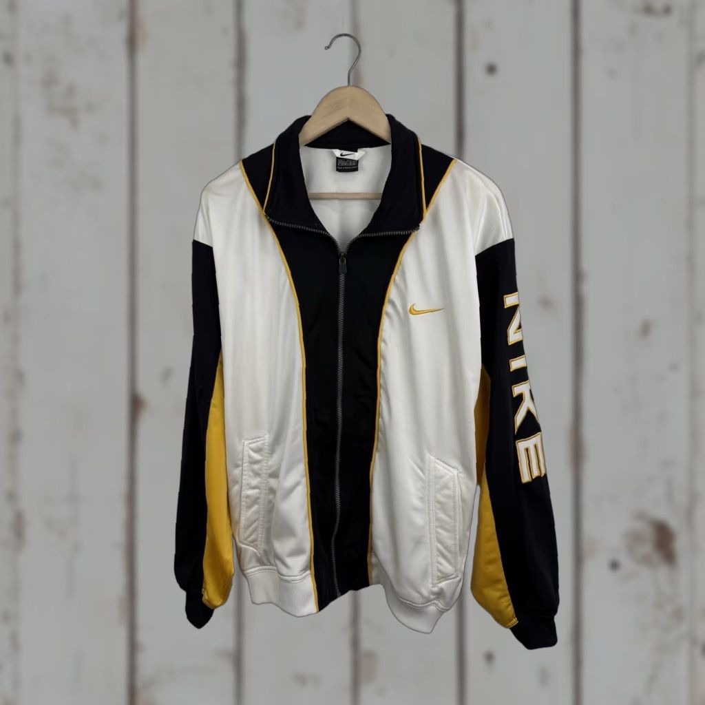 Nike VINTAGE Nike Tracksuit Jacket Pants 90s Y2K Gold Logo Men L Size 42R - 1 Thumbnail