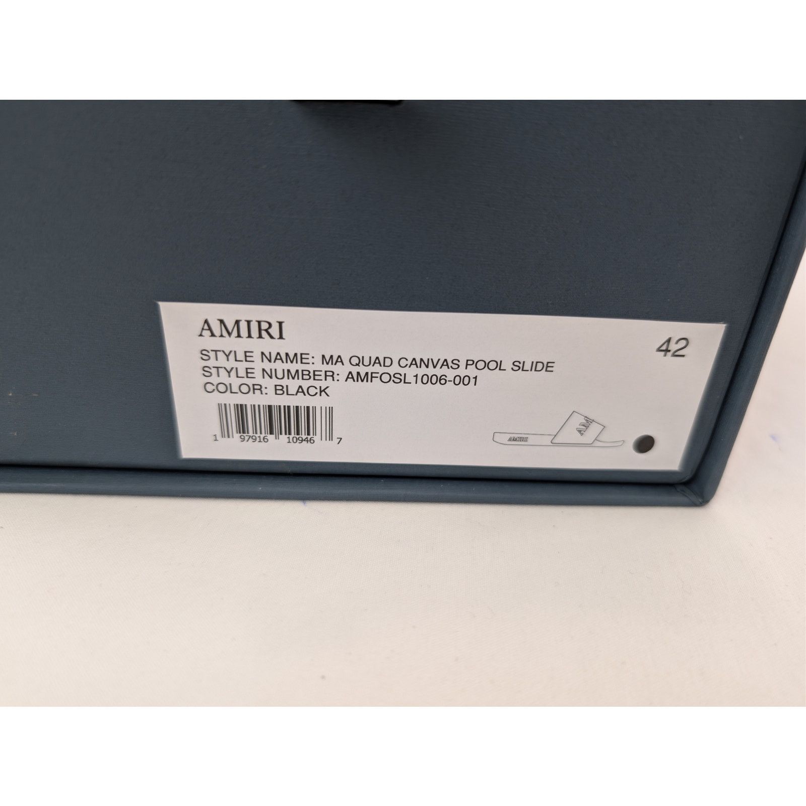 Amiri o1rshd1 MA Quad Canvas Pool Slide Sandals in Black Size US 9 / EU 42 - 23 Thumbnail