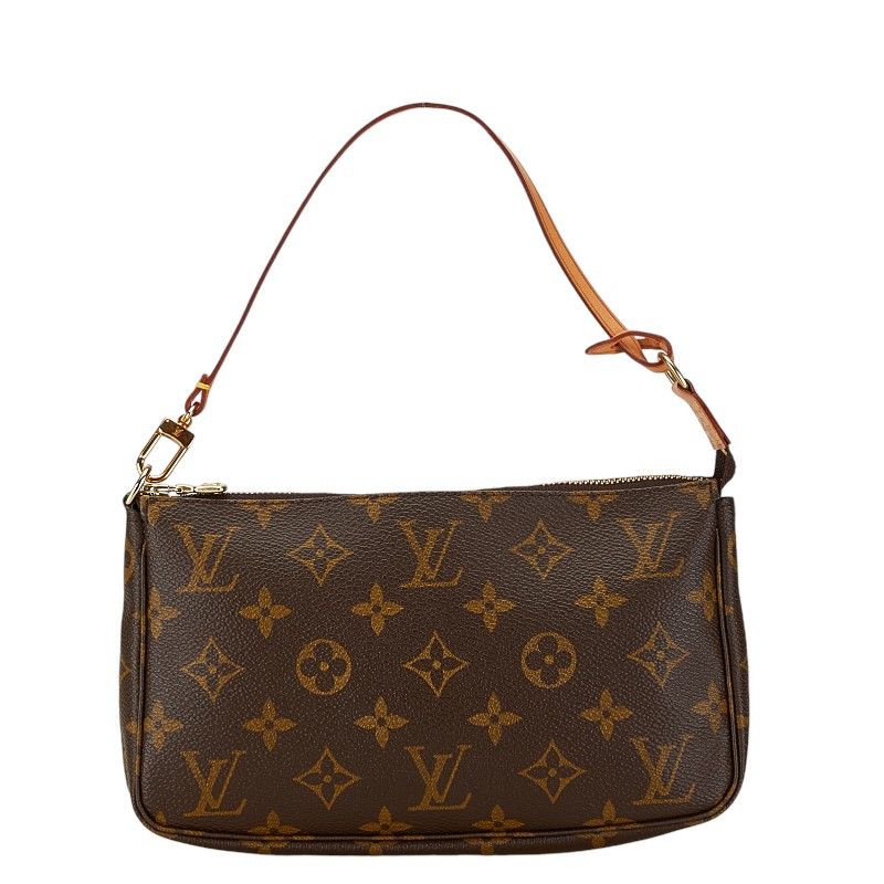 Louis Vuitton Louis Vuitton Louis Vuitton Monogram Pochette Accessoires Handbag M51980 Brown PVC Leather Canvas Clutch Bag M51980 in Very Good Condition Size ONE SIZE - 1 Thumbnail