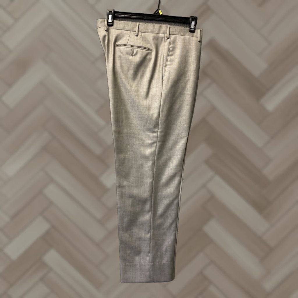 ZANETTI Wool Pants Mens 38x30 Sand Gray Dress Pants Straight Leg NWOT