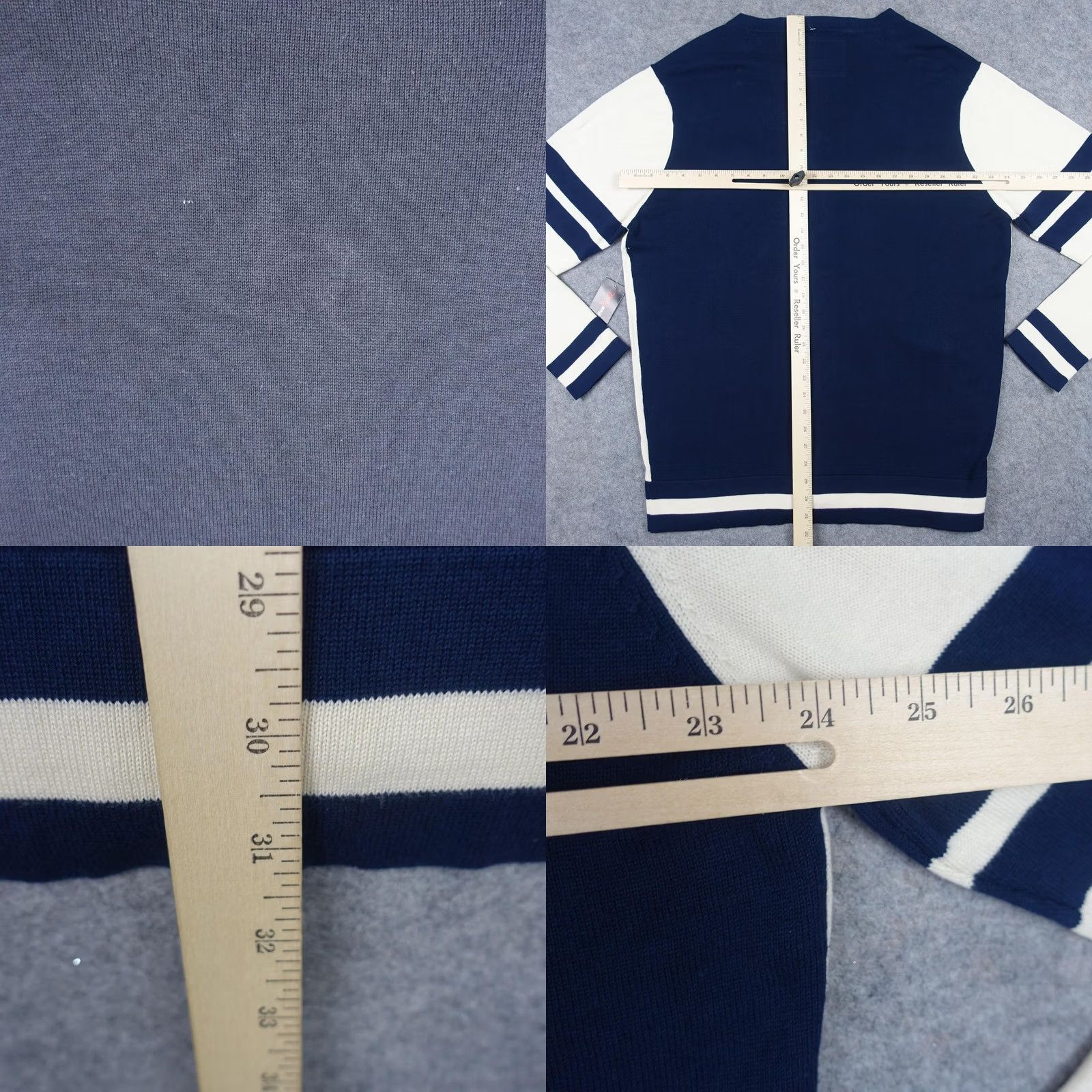 Vintage VINTAGE Triple Five Soul Cardigan Sweater Mens 2XL White Navy Striped V-Neck Pockets T5 Patch Knit Cotton White Mens Size US XXL / EU 58 / 5 - 10 Thumbnail