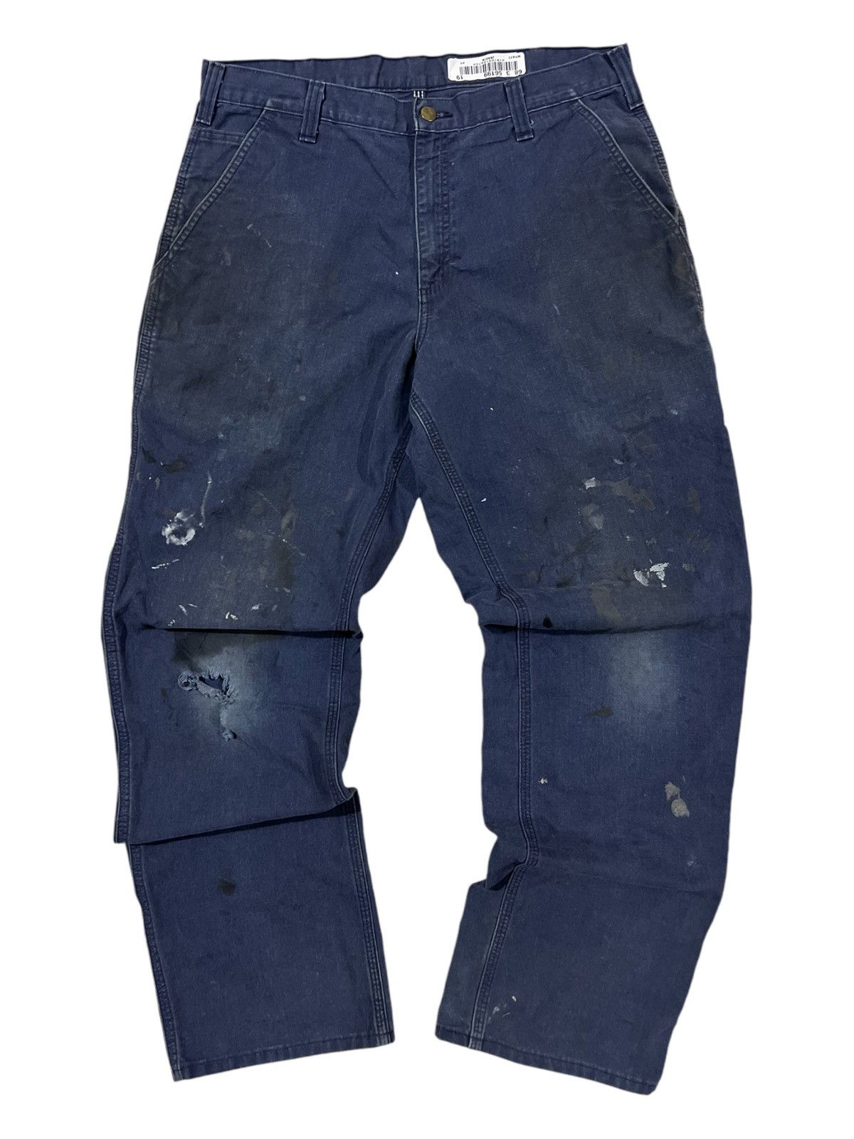Carhartt × Vintage Y2K Carhartt Duck Canvas Painter Double Knee Distress Jeans Size US 34 / EU 50 - 4 Thumbnail