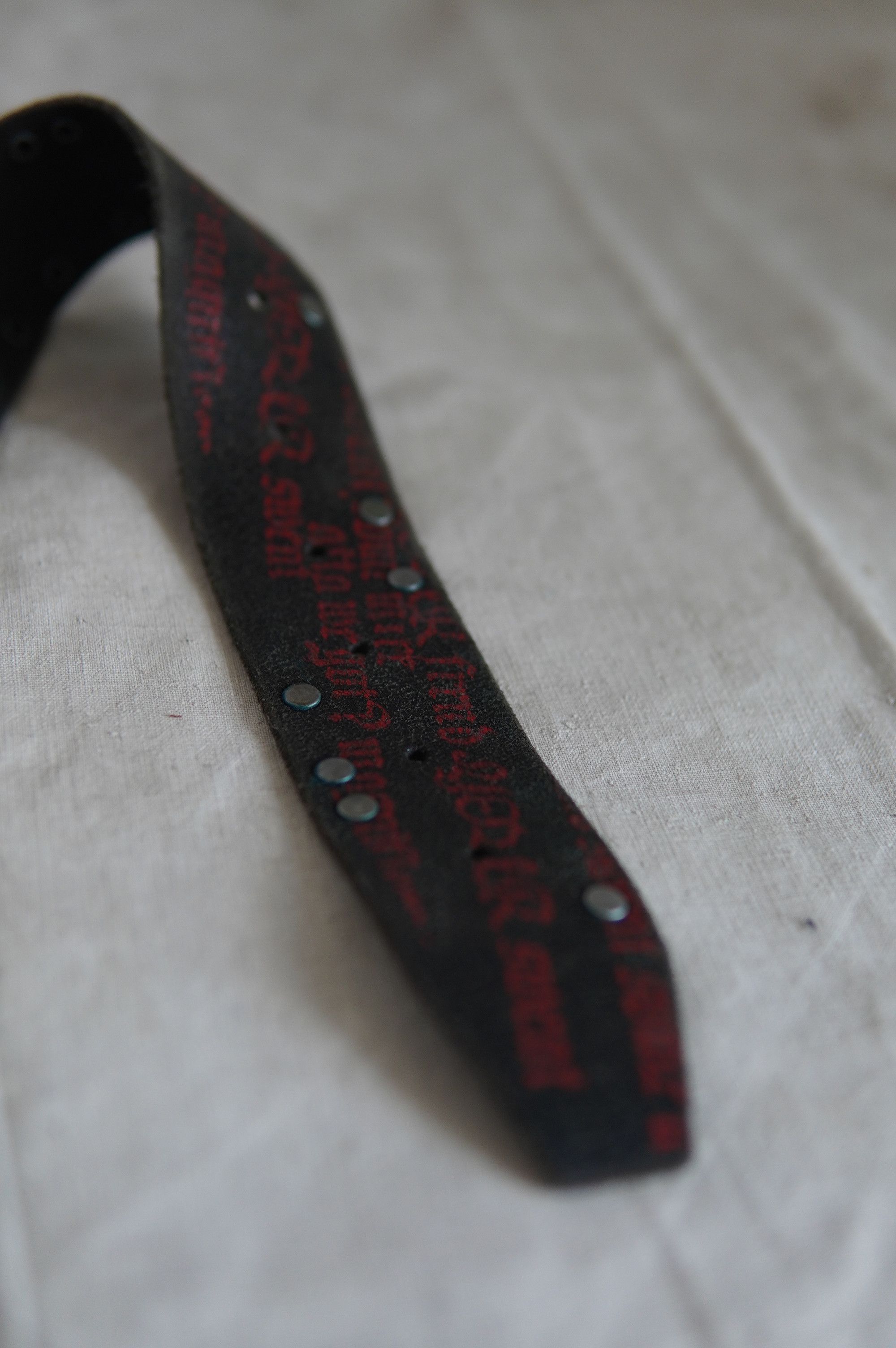 Vintage Vintage Heavy Leather Printed Belt Size ONE SIZE - 6 Thumbnail