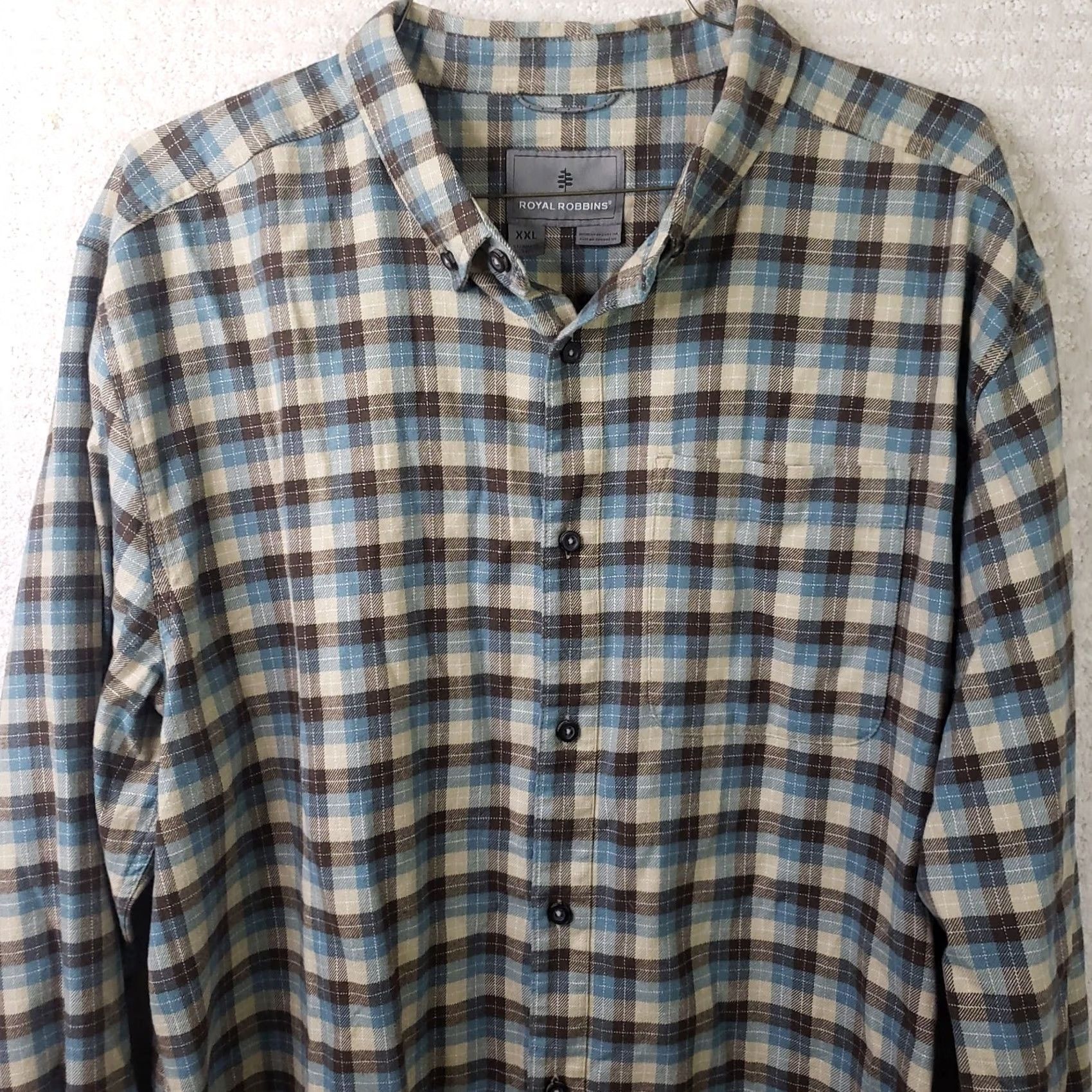 Royal Robbins Royal Robbins Flannel Shirt Mens XXL Blue Green Plaid Button Up Long Sleeve Classic Outdoor Designer Size US XXL / EU 58 / 5 - 2 Thumbnail