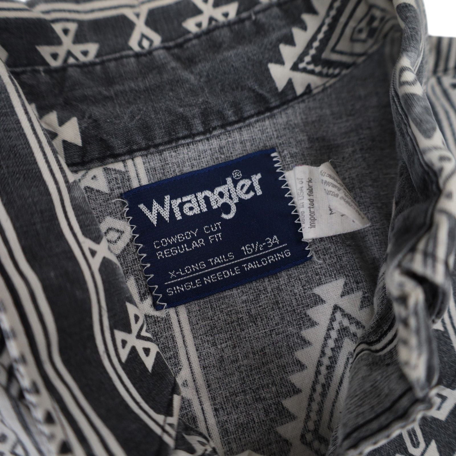 Vintage × Wrangler VTG Wrangler Split Aztec Navajo Design Striped Western Shirt Size US L / EU 52-54 / 3 - 6 Thumbnail