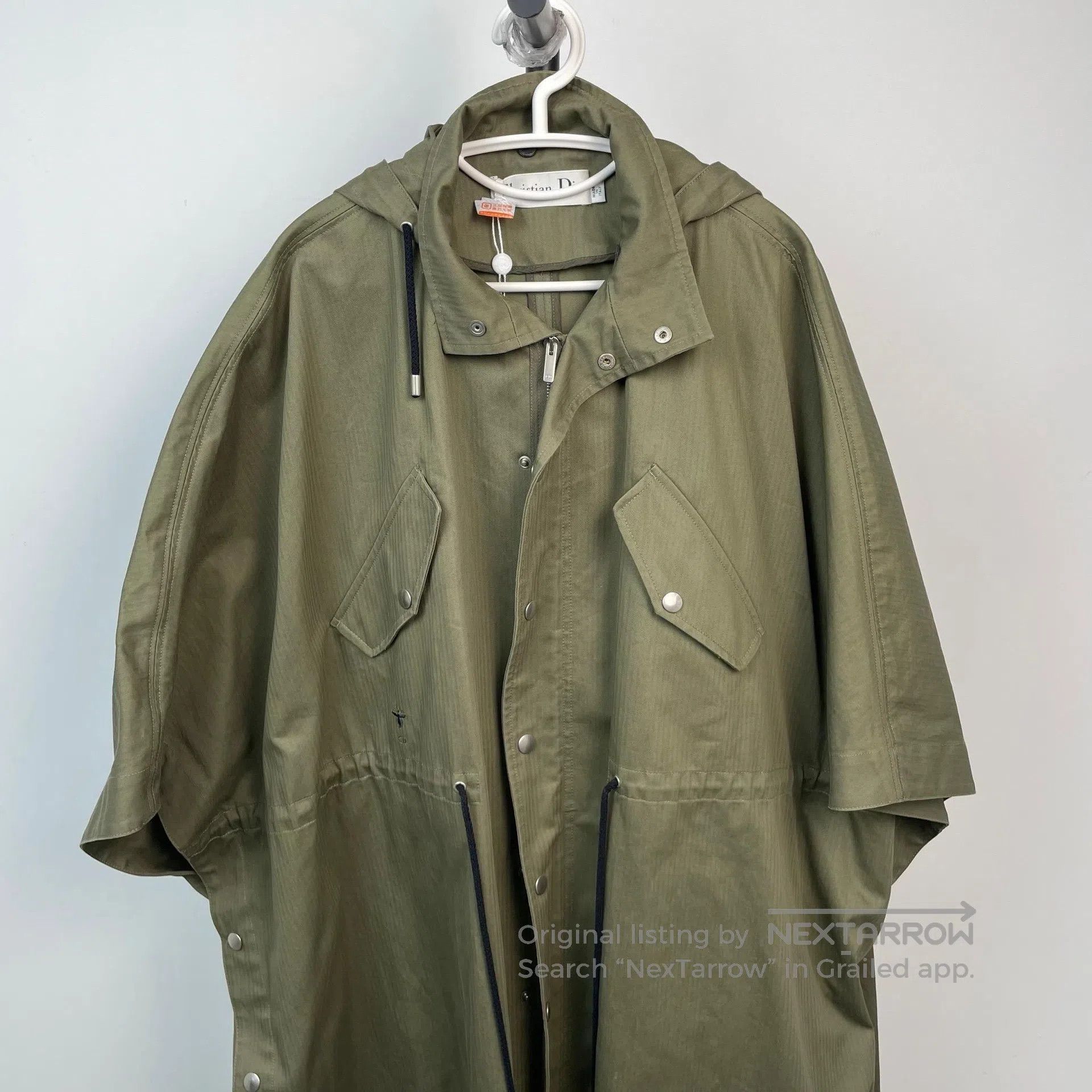 Dior Dior Military Green Thin Long Cloak Coat Hooded Jacket| Size US XS / EU 42 / 0 - 4 Thumbnail