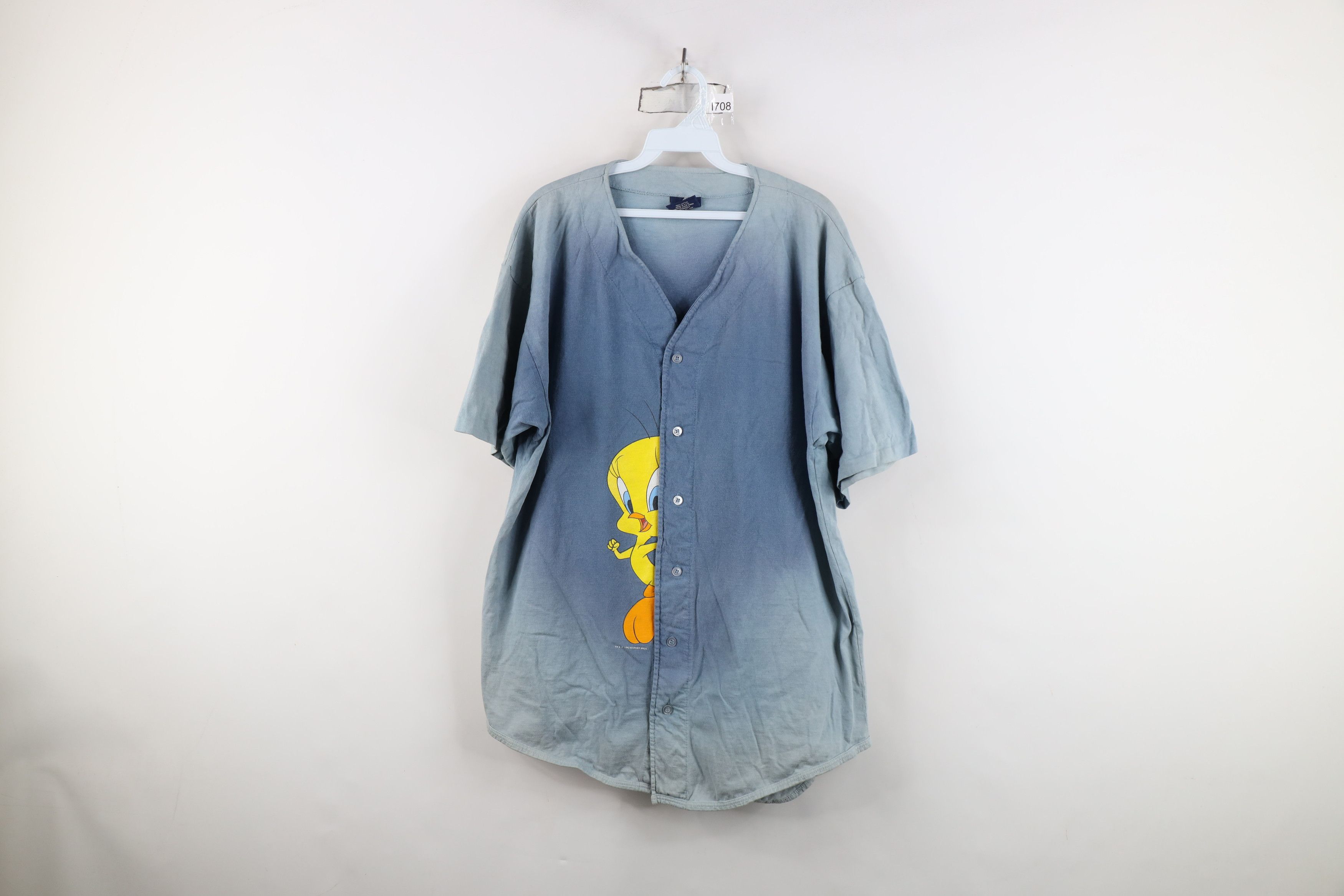 Vintage Vintage 90s Looney Tunes Tweety Bird Baseball Jersey Cotton Size US L / EU 52-54 / 3 - 1 Thumbnail