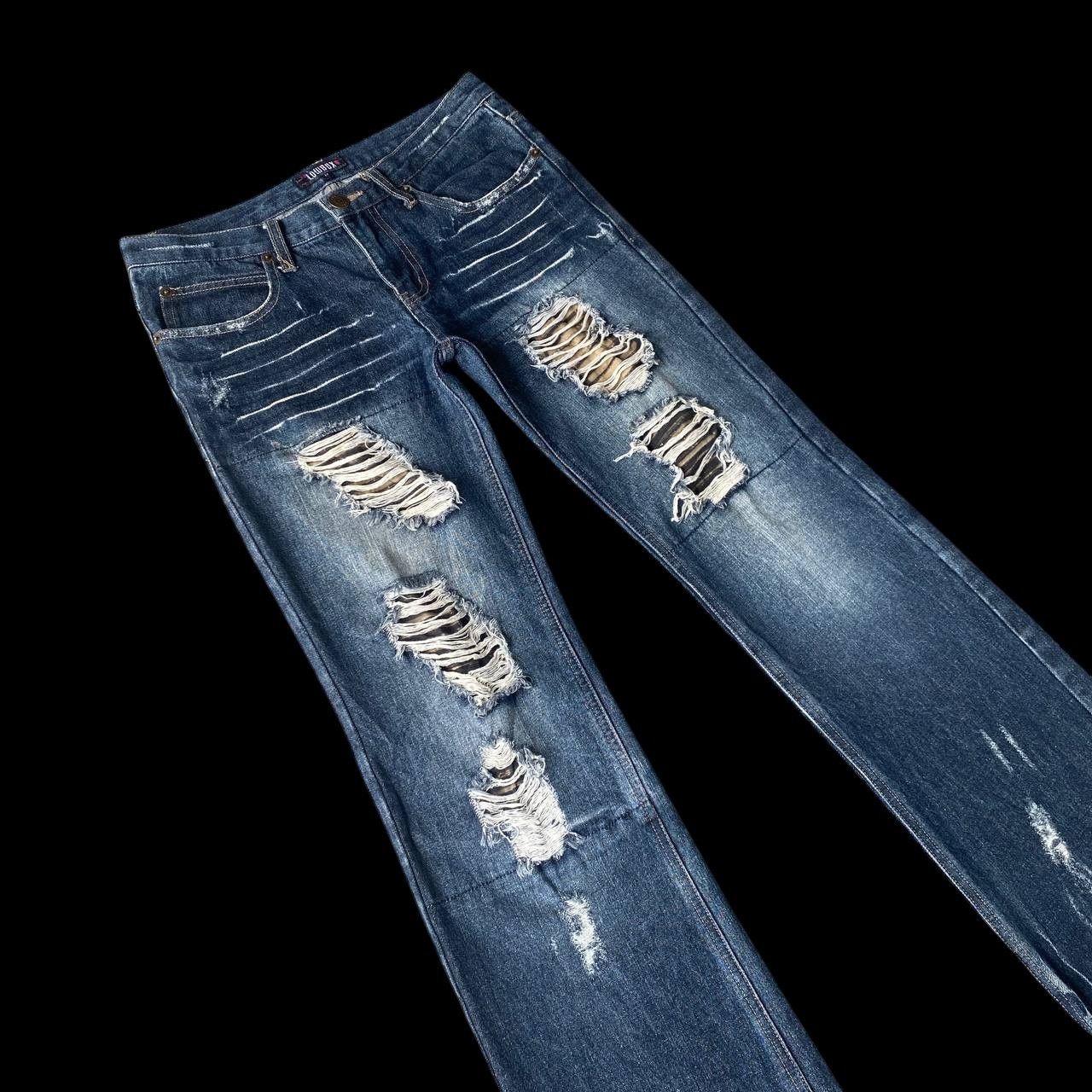 LOWBOX ARCHIVE Lowbox "Shredded" Distressed Flare Cyberpunk Size US 29 - 4 Thumbnail