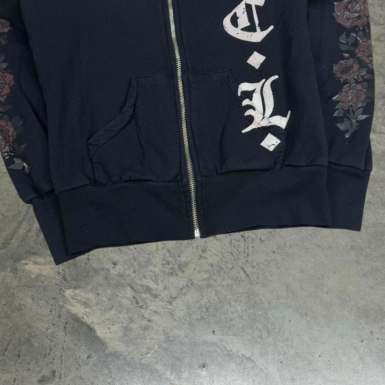 Vintage Vintage Y2K Motor City Legends Rose Rhinestone Zip Up Hoodie Size M / US 6-8 / IT 42-44 - 3 Thumbnail