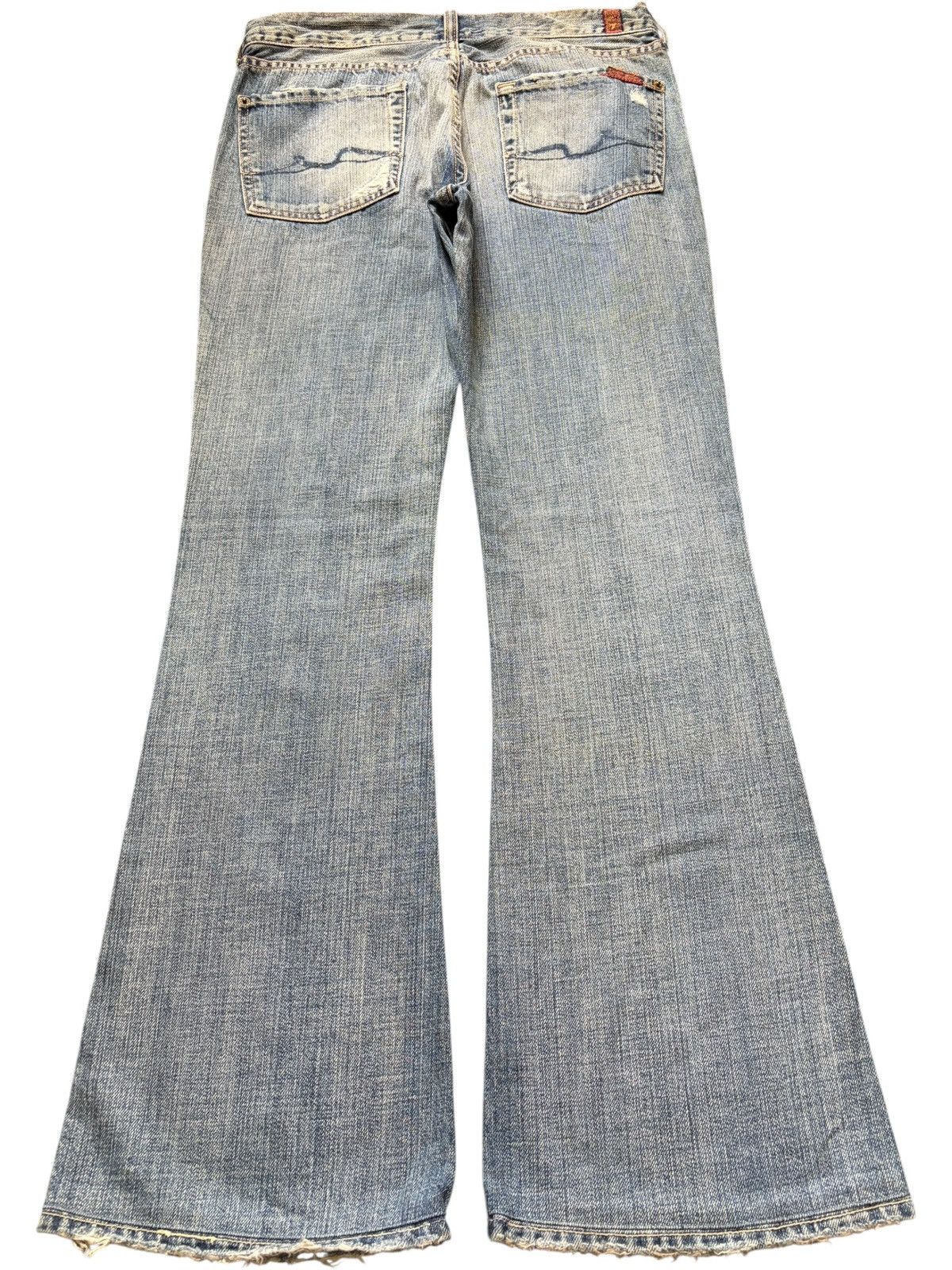 7 For All Mankind Vintage 7 For All Mankind Faded Wash Distress Flare Jeans Size 29" - 2 Thumbnail